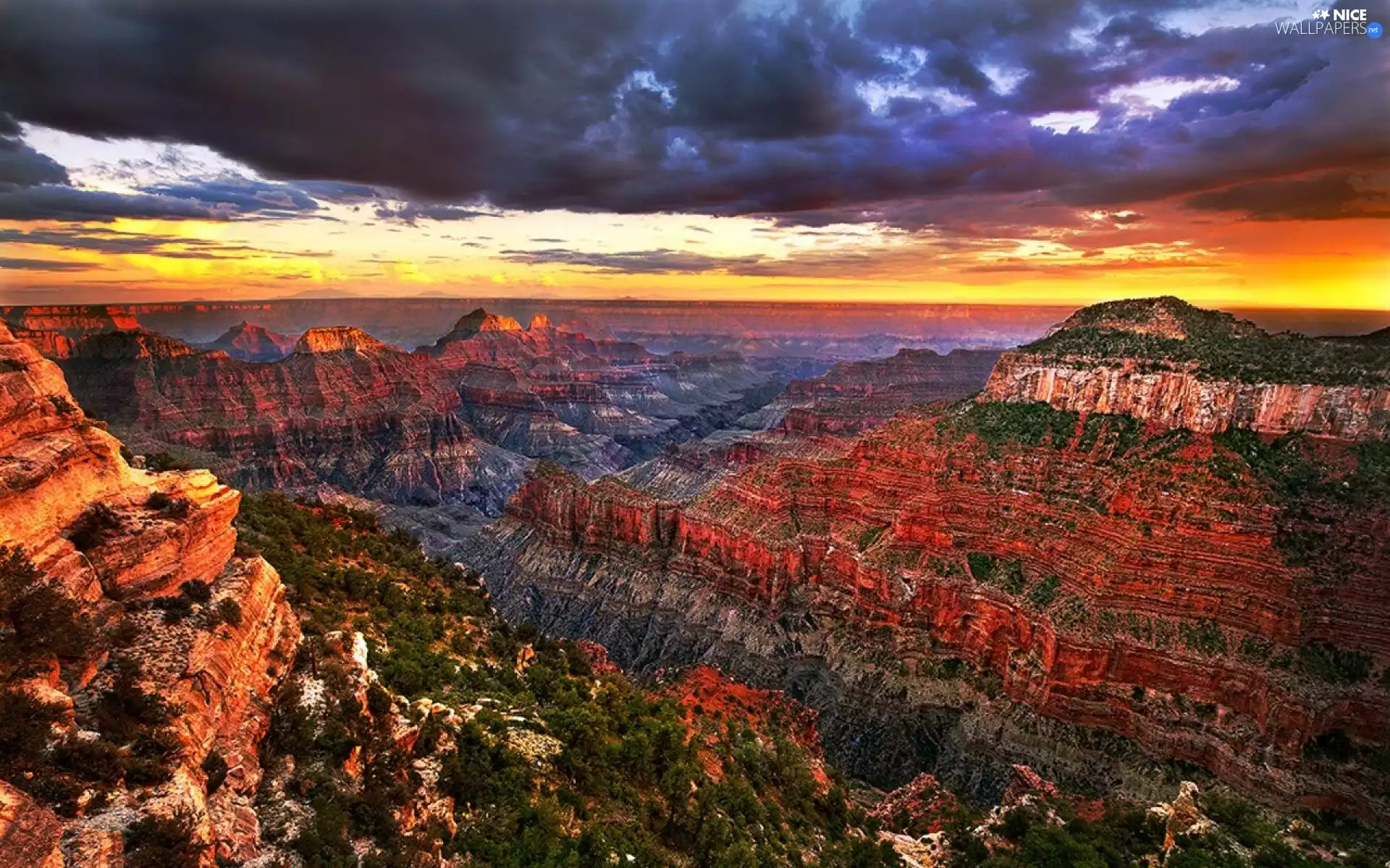 canyon, west, sun