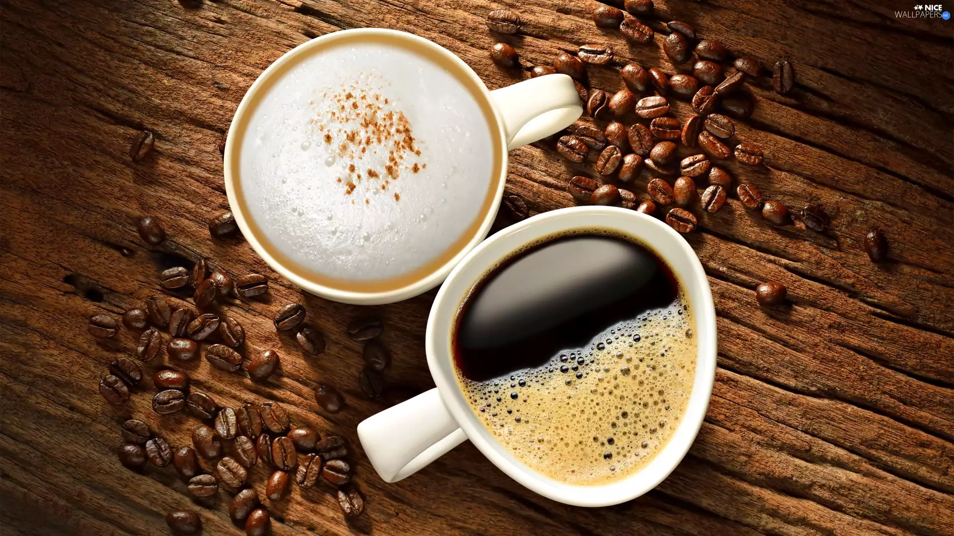 Two cars, coffee, grains, cups