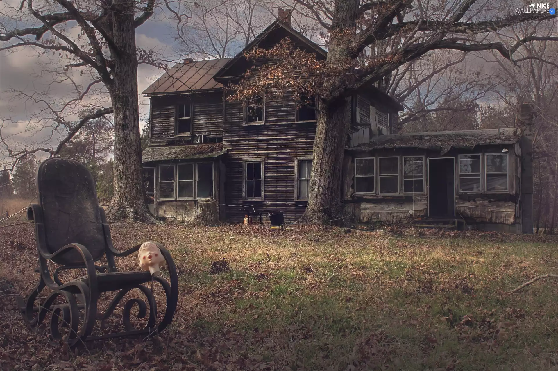 Rocking Chair, Old car, house