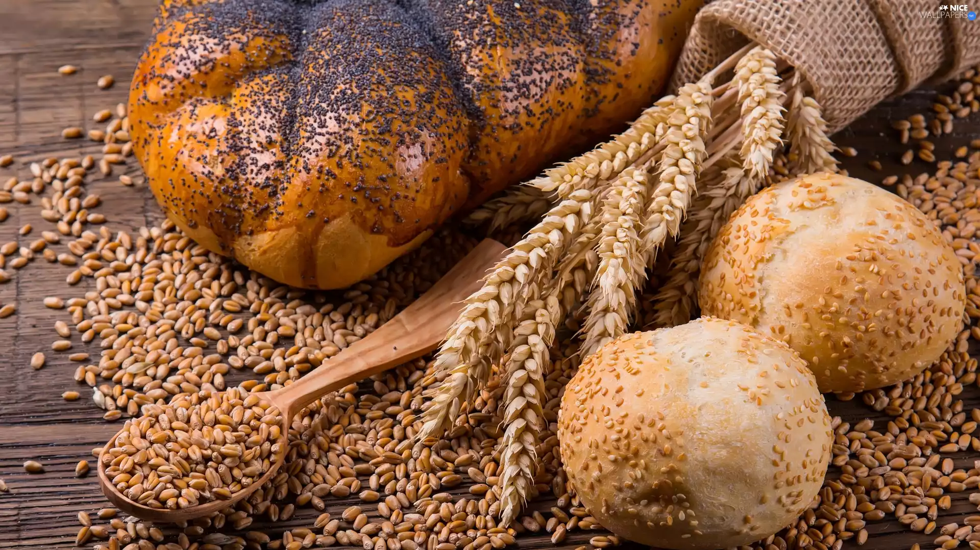 Ears, roll, grains, Challah, bread, corn, bucket