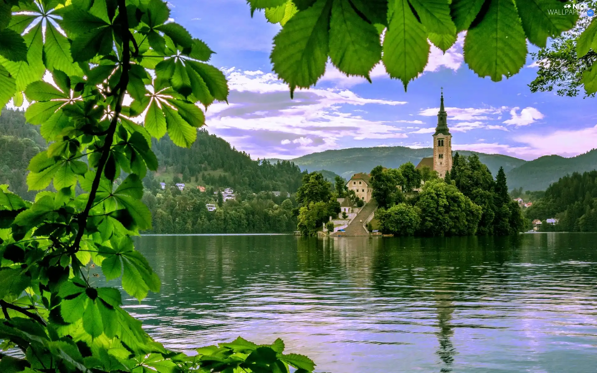 Bled, lake, chestnut, Church