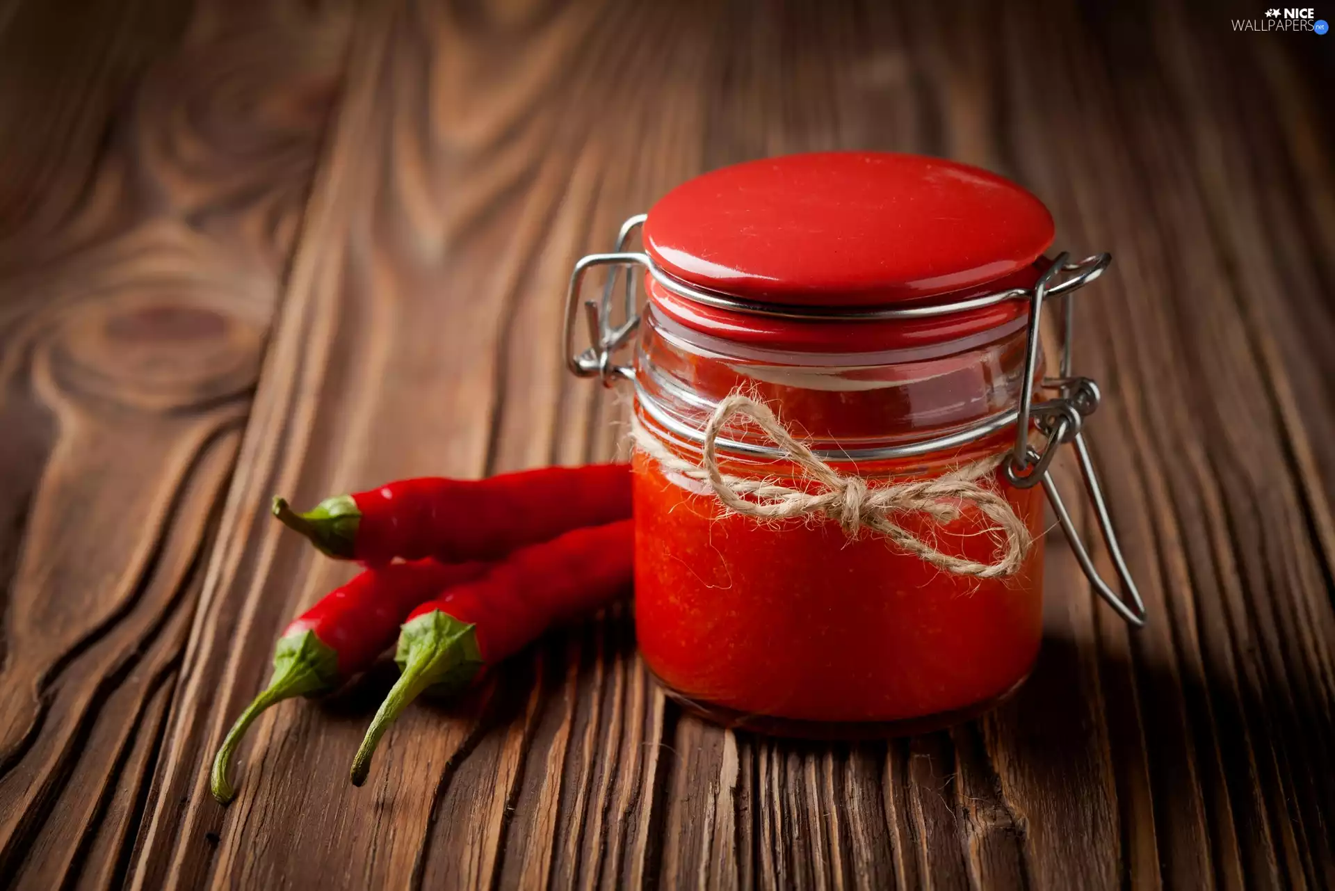 Chilies, sauce, jar, Chilli