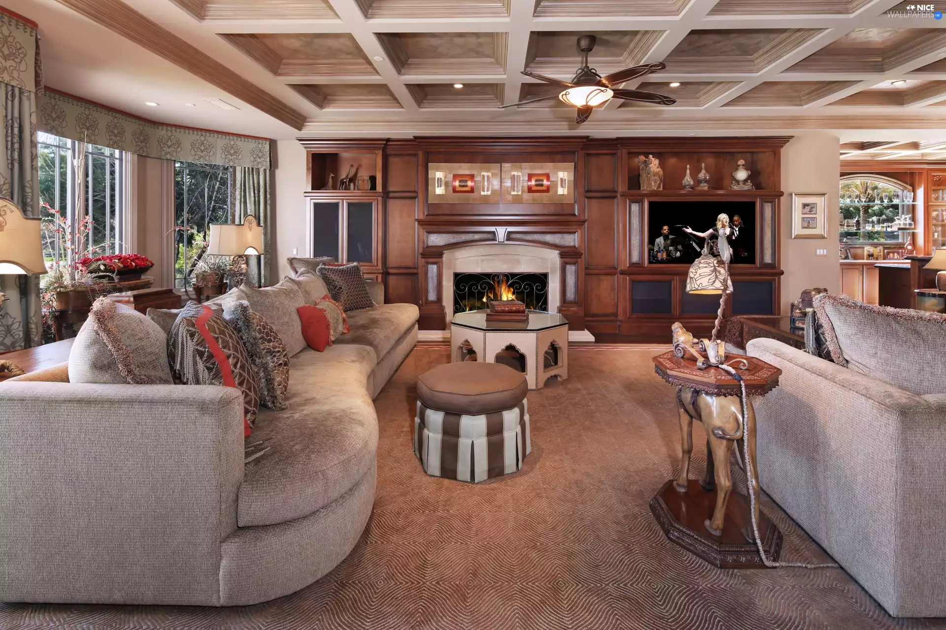 Sofa, saloon, burner chimney