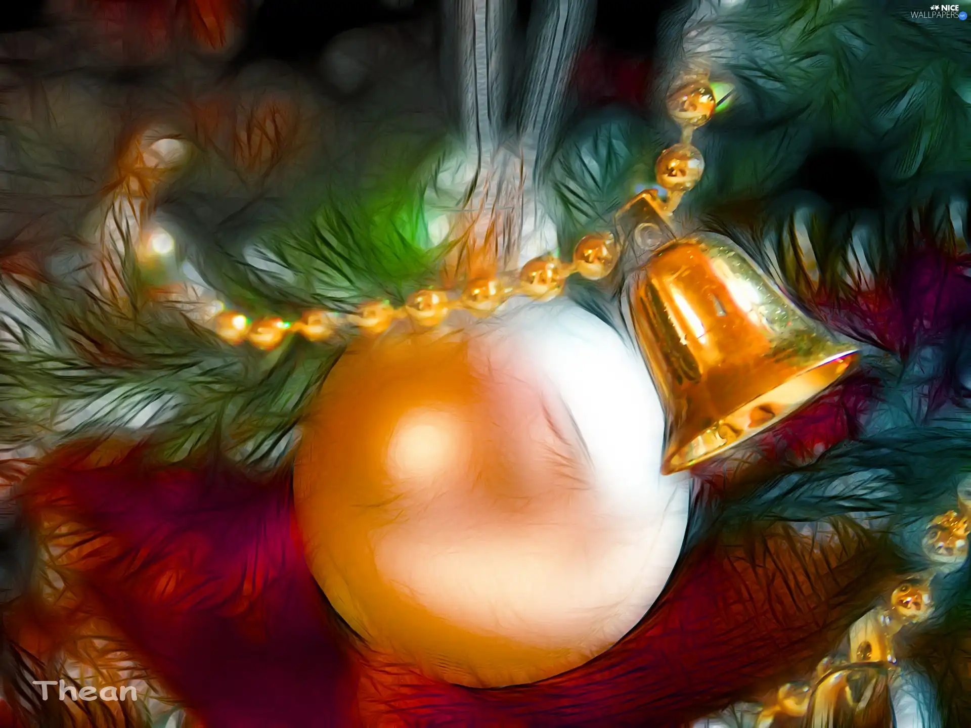 bauble, God, christmas, Fractalius, Bell, birth