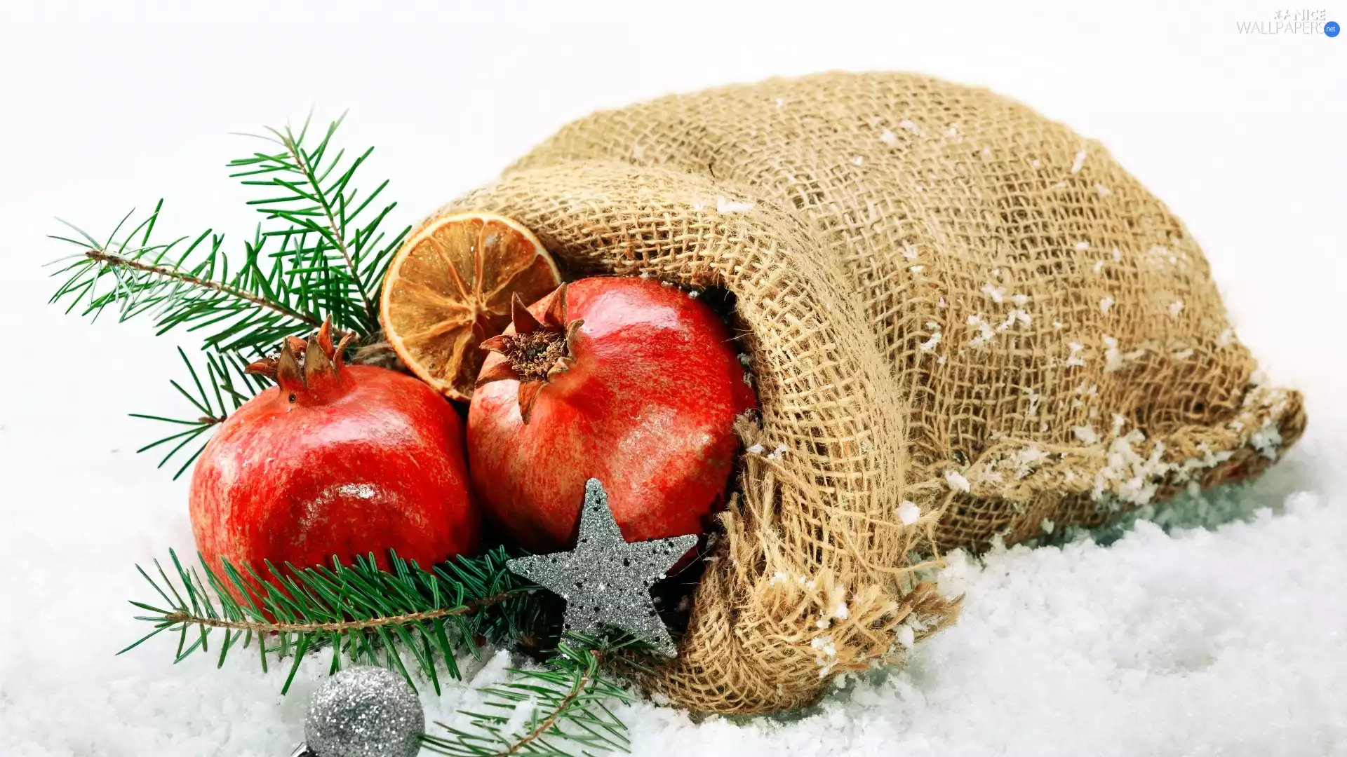 grenades, Twigs, snow, Christmas