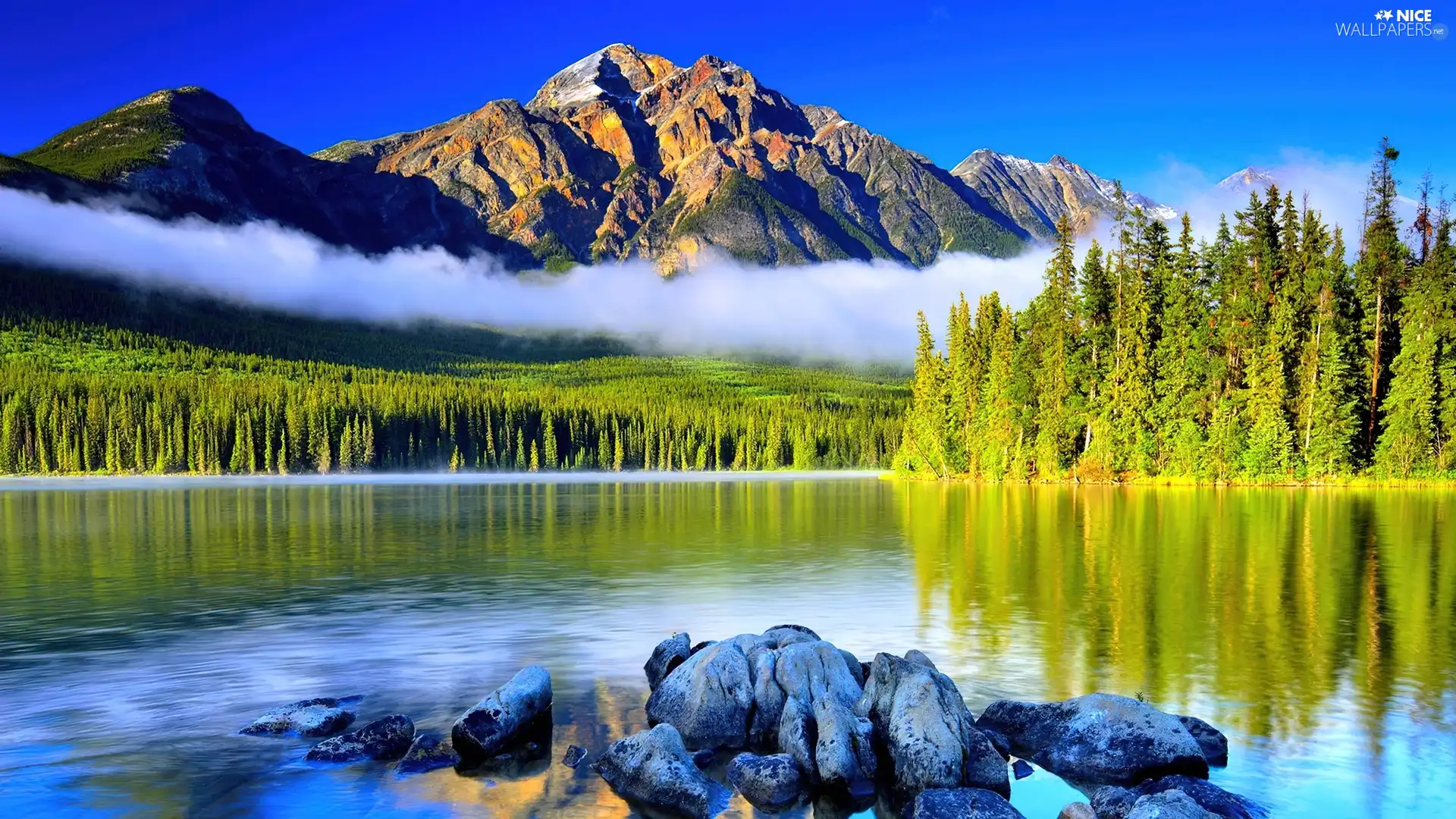 peaks, Stones, Christmas, lake