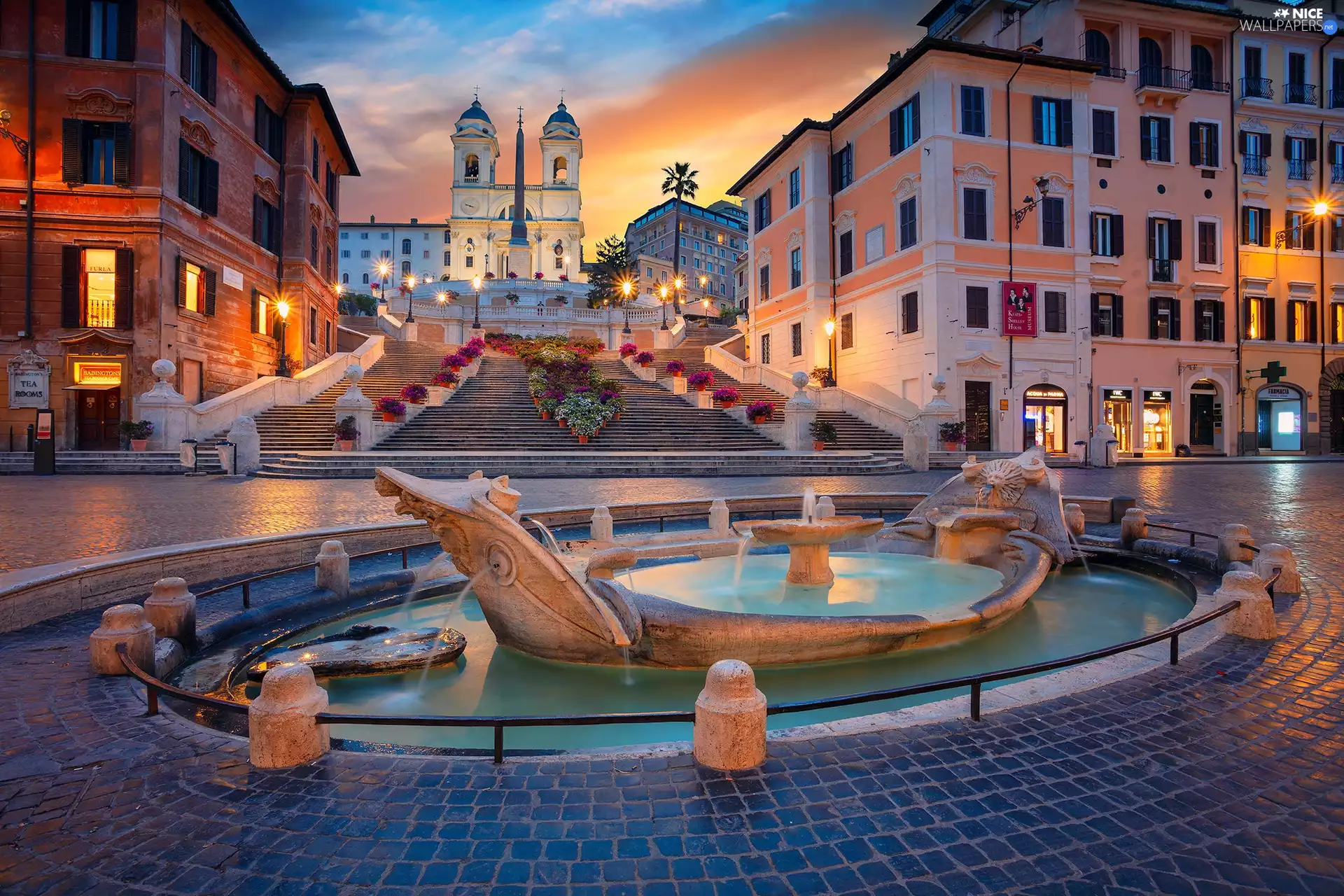 Spanish Steps, Rome, Church, Plaza de Espana, Italy, Fontana della Barcaccia, apartment house
