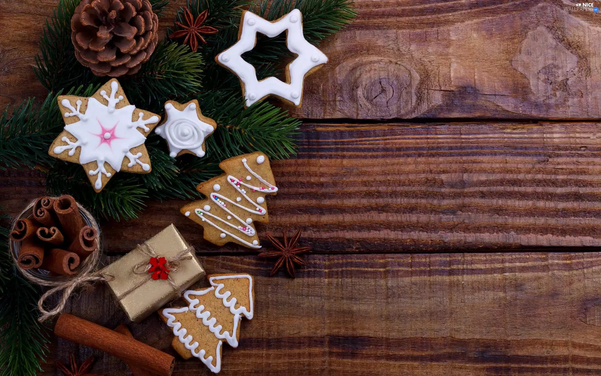 Twigs, Christmas, anise, cinnamon, Present, ginger