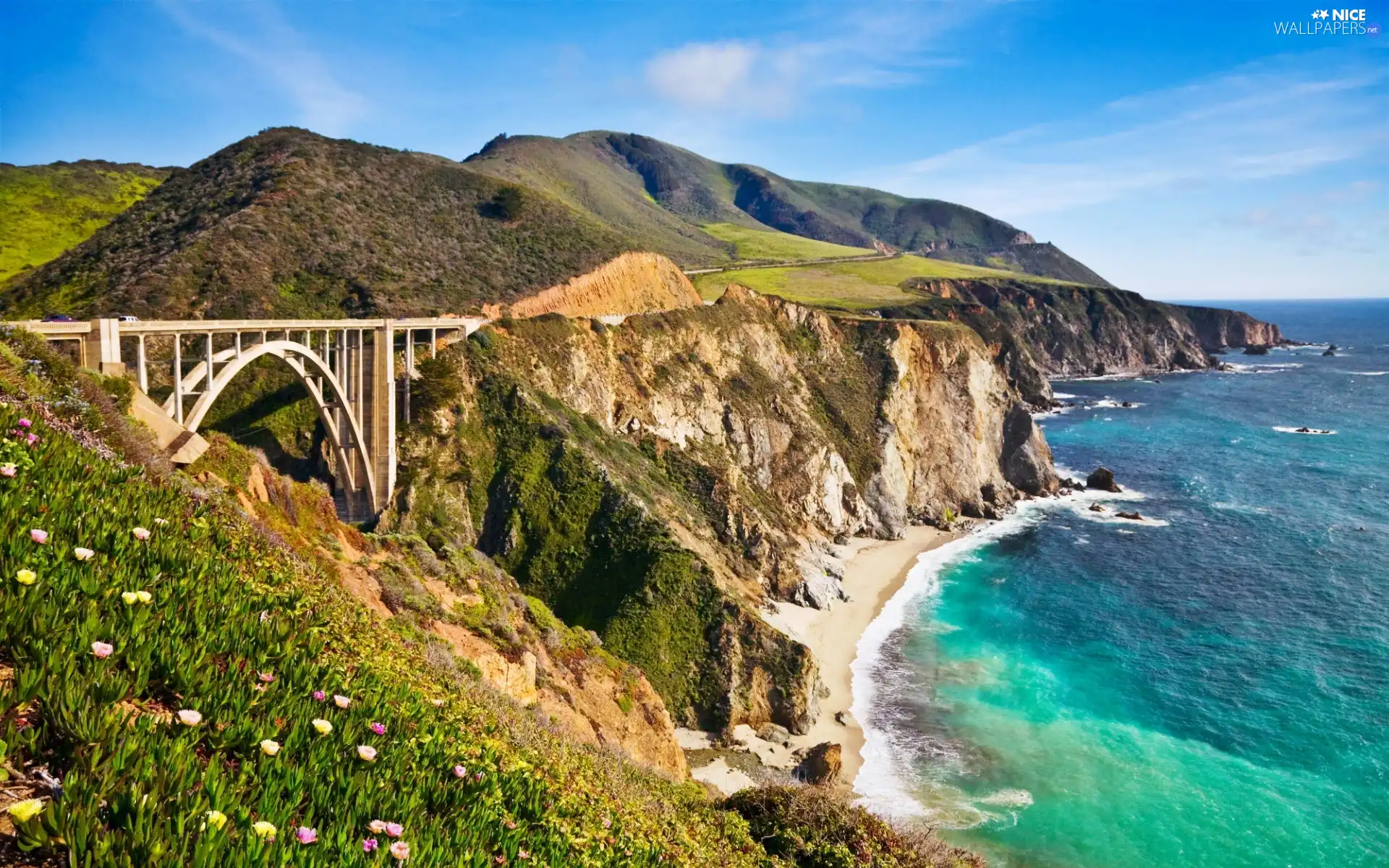 cliff, bridge, Rocky, Coast, sea