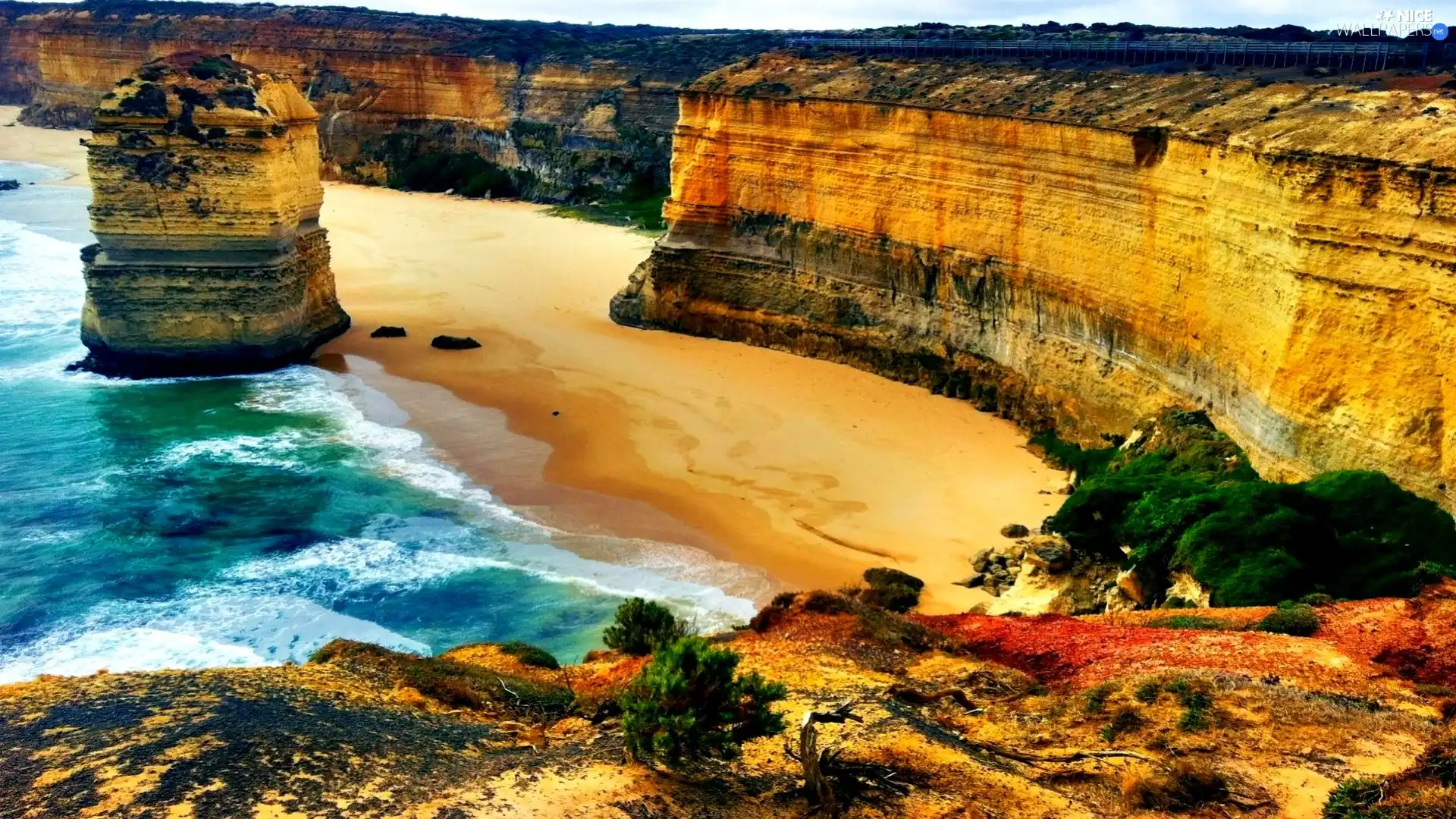 Cliffs, Beaches, sea