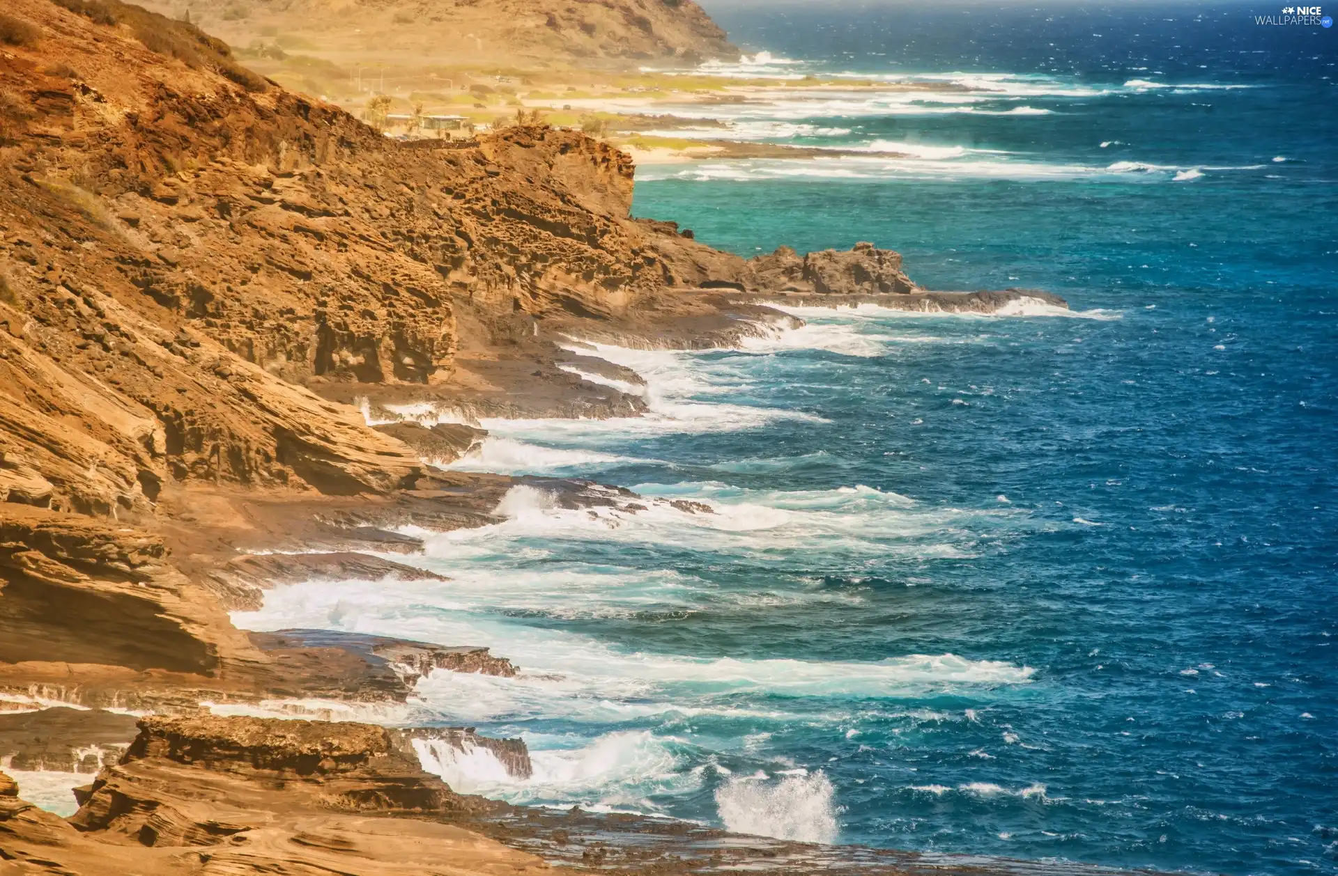 Cliffs, blue, sea