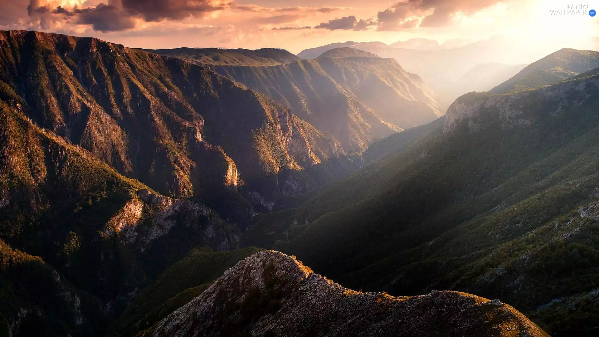 clouds, Mountains, canyon