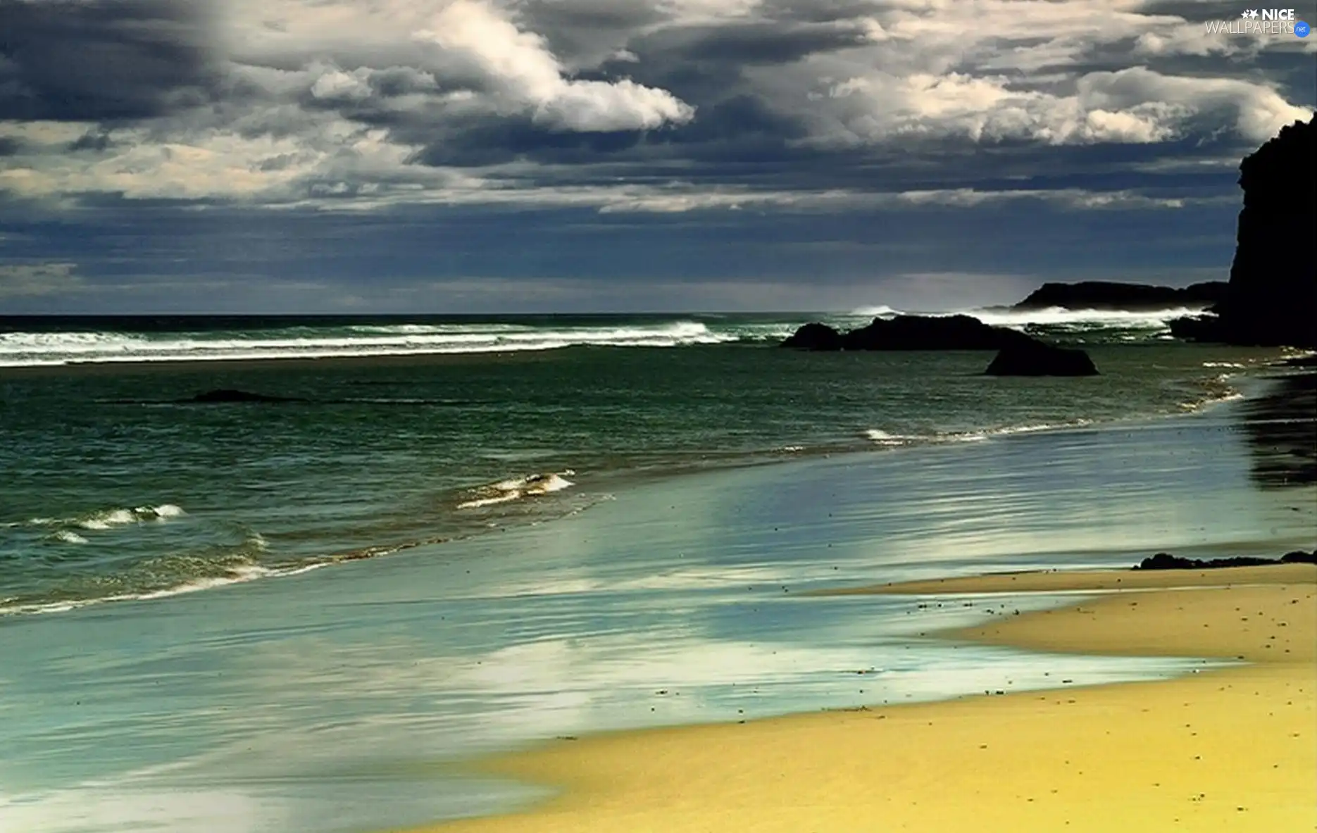 Coast, Beaches, clouds, sea