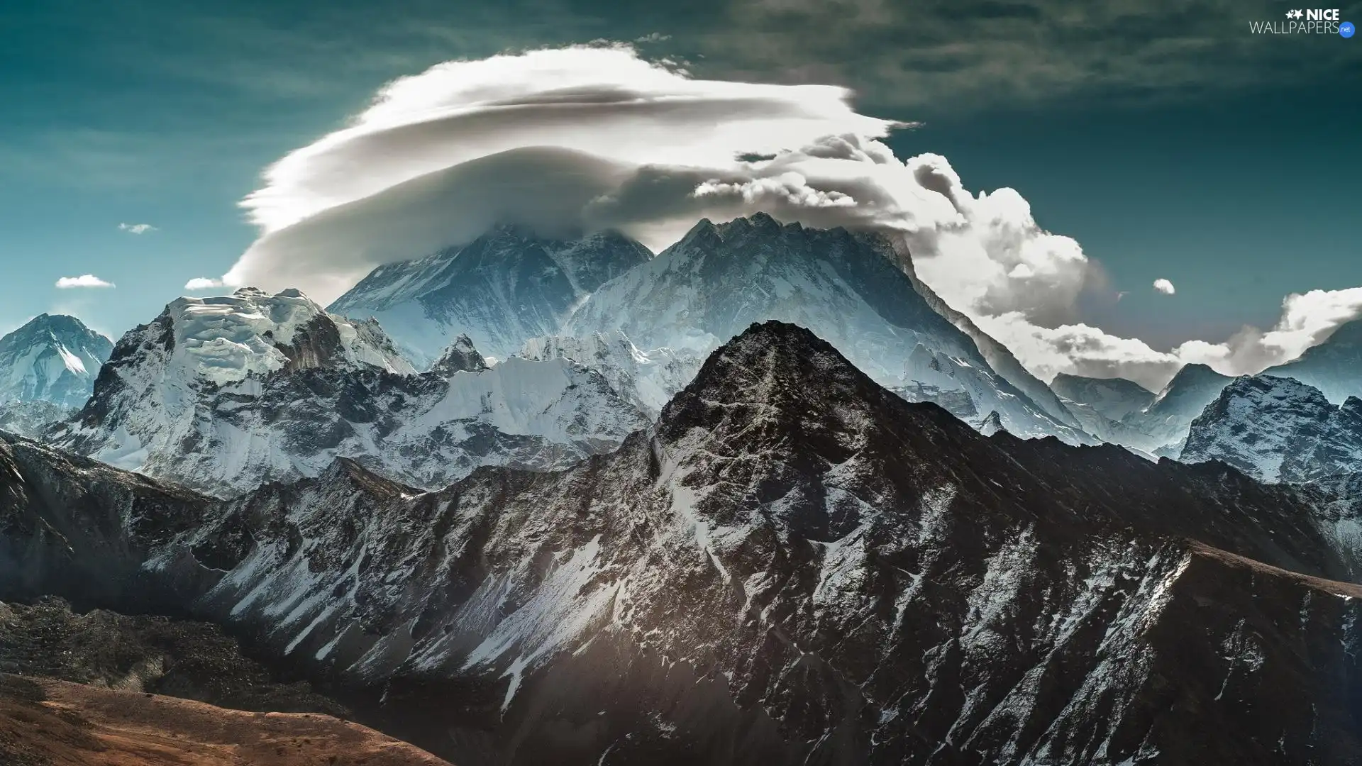 Mountains, clouds