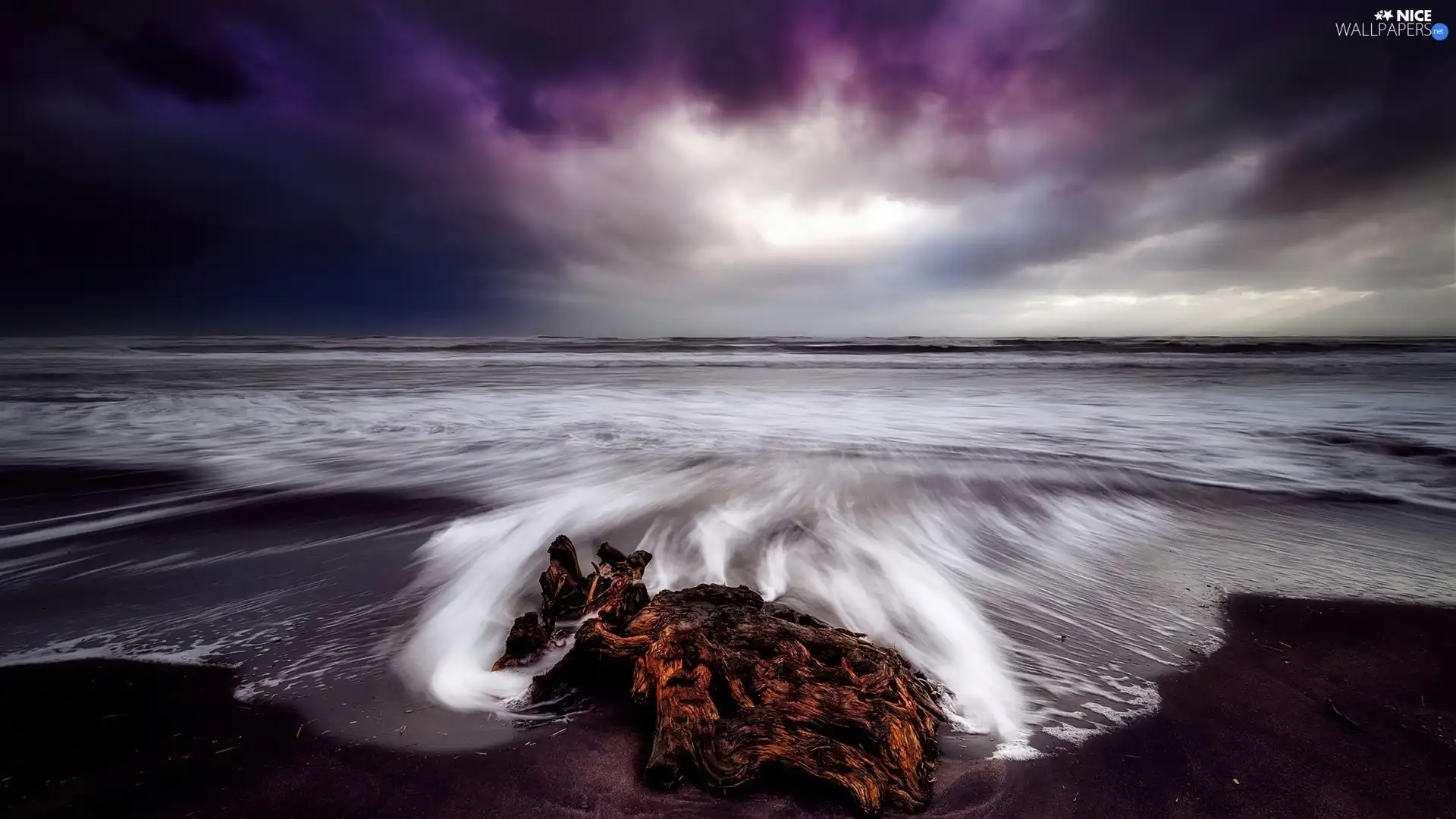 clouds, coast, Sea