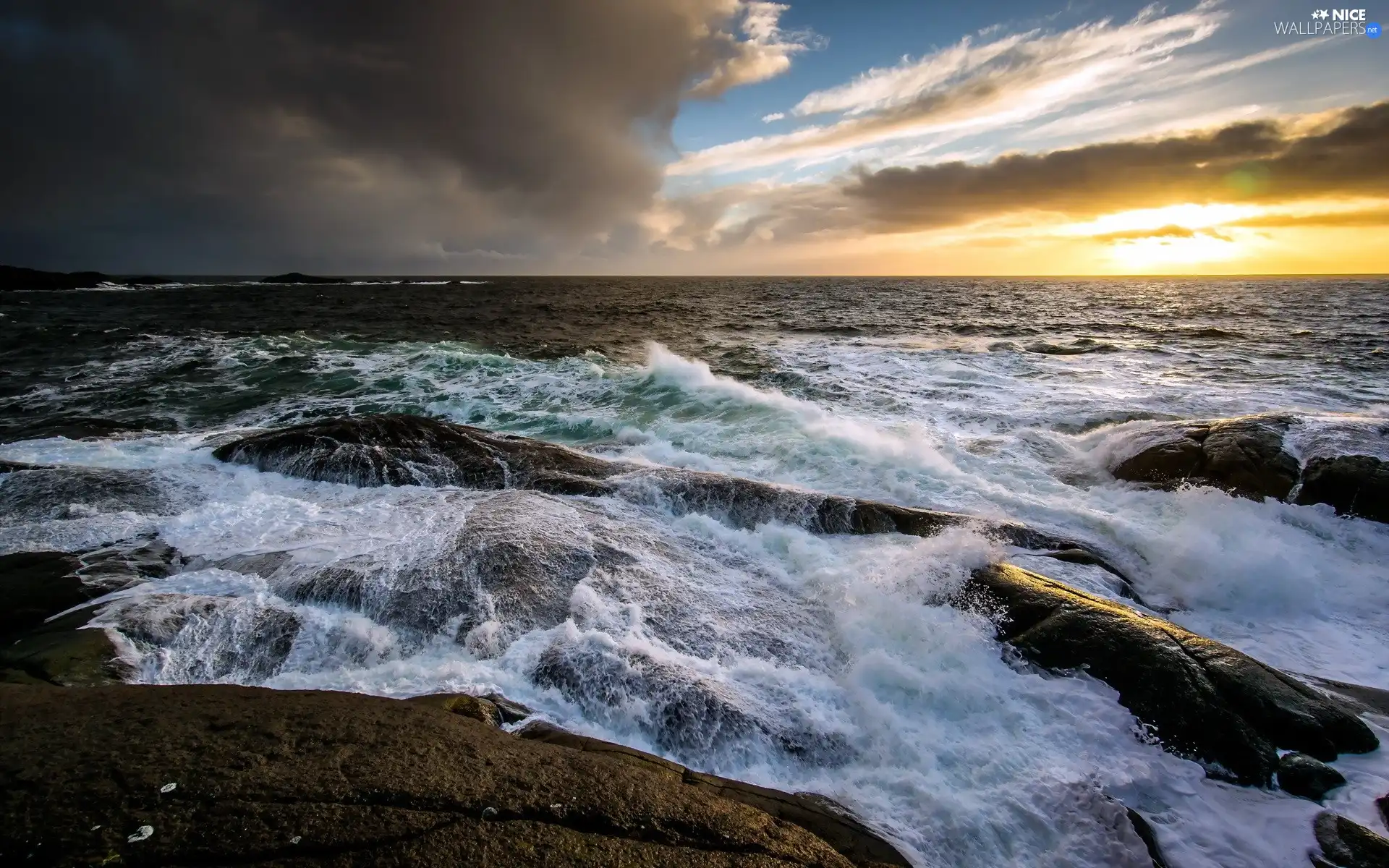 sea, imminent, clouds, Waves