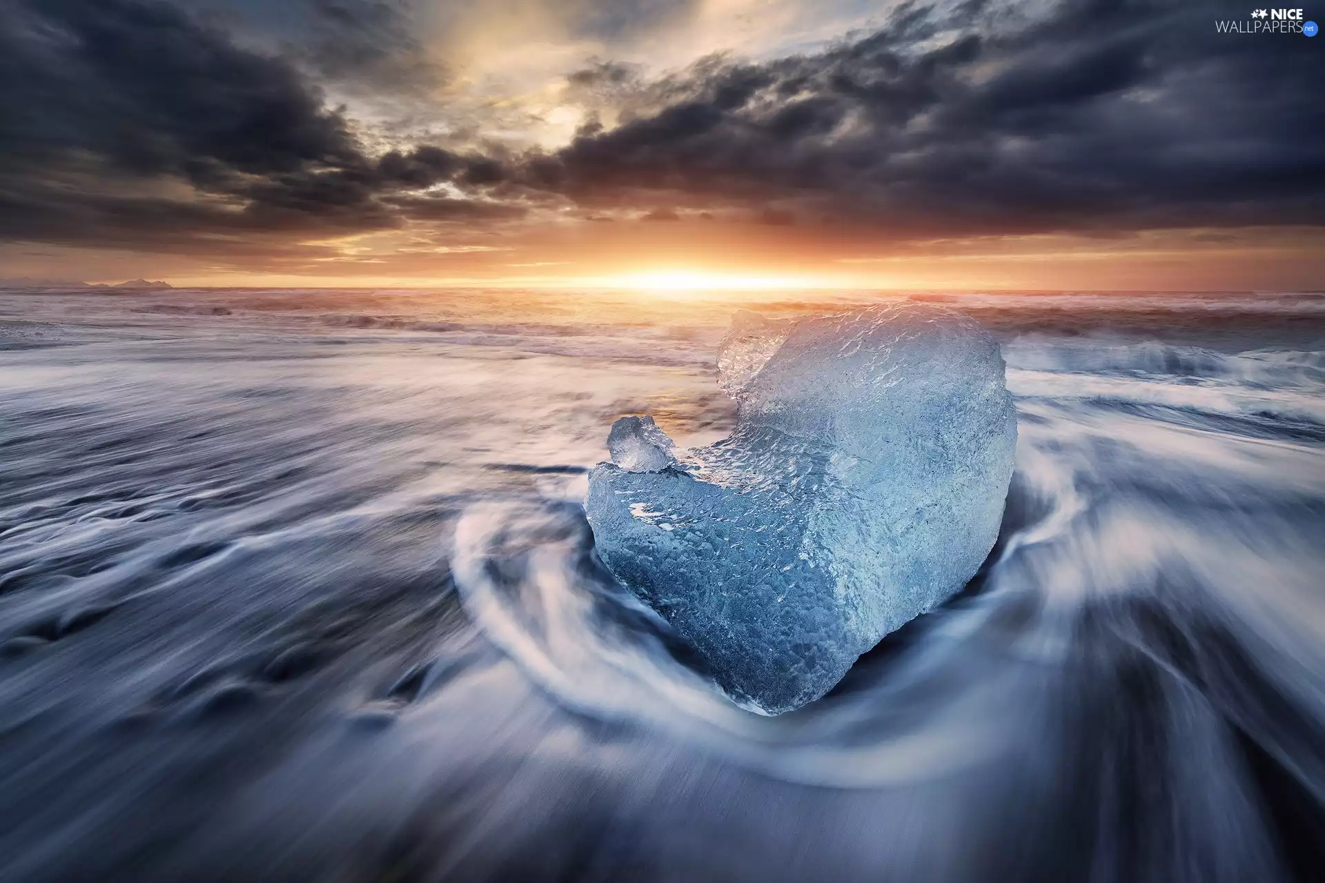 Icecream, Great Sunsets, clouds, clump, sea