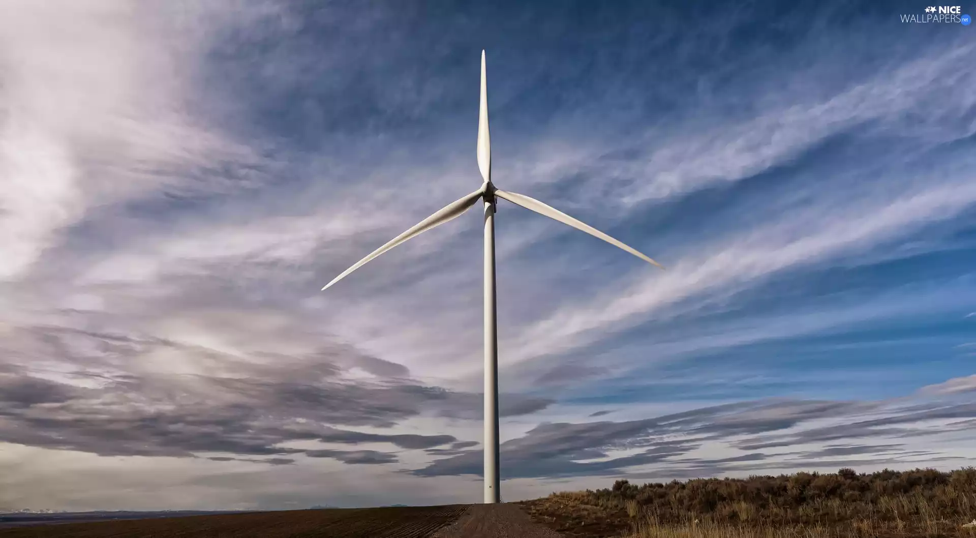 Sky, Wind Turbine, clouds