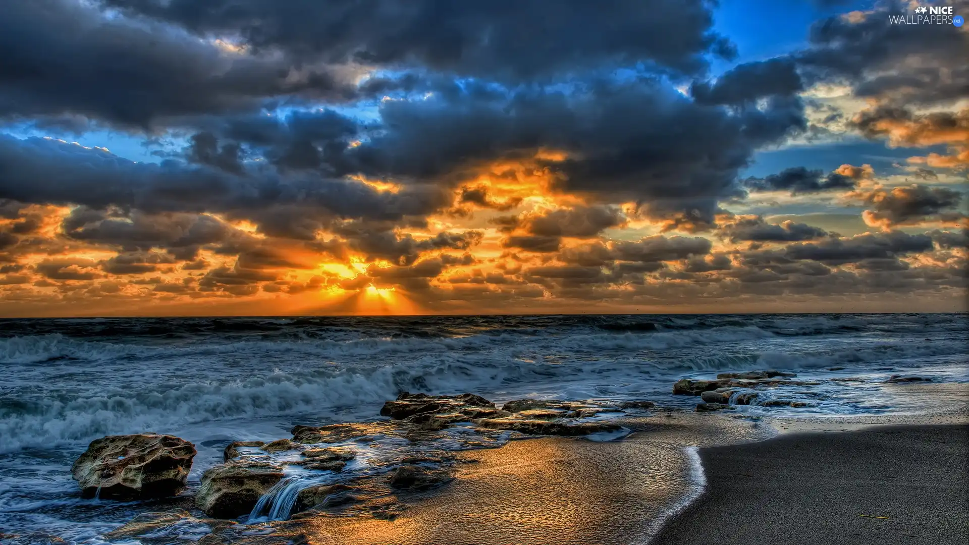 Great Sunsets, Ocean, clouds