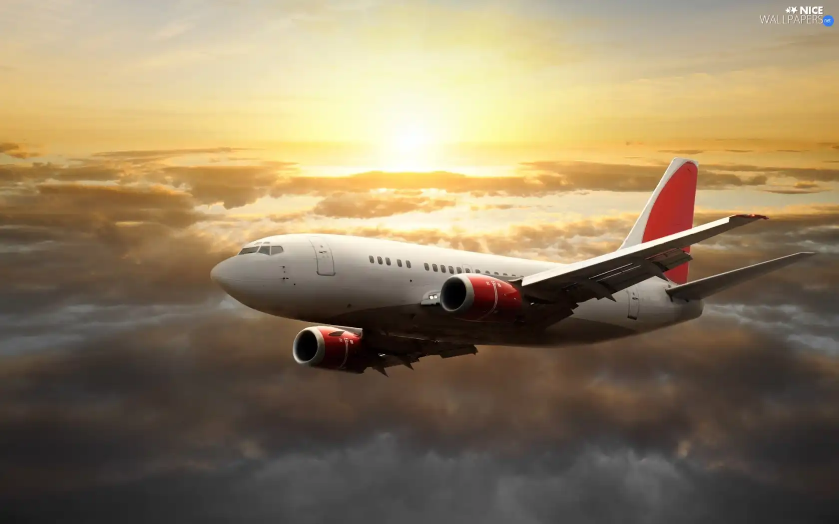 west, plane, clouds, sun