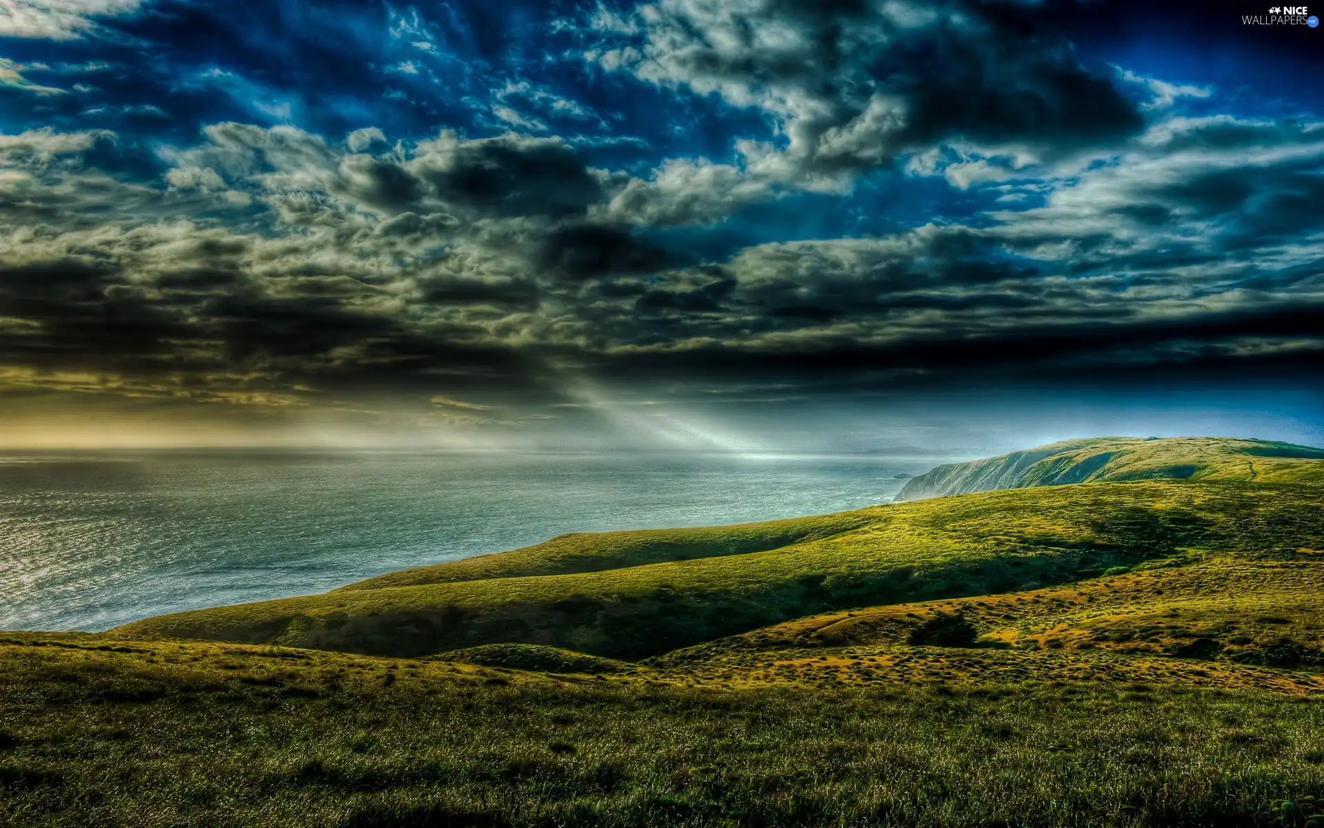 Coast, clouds, sea