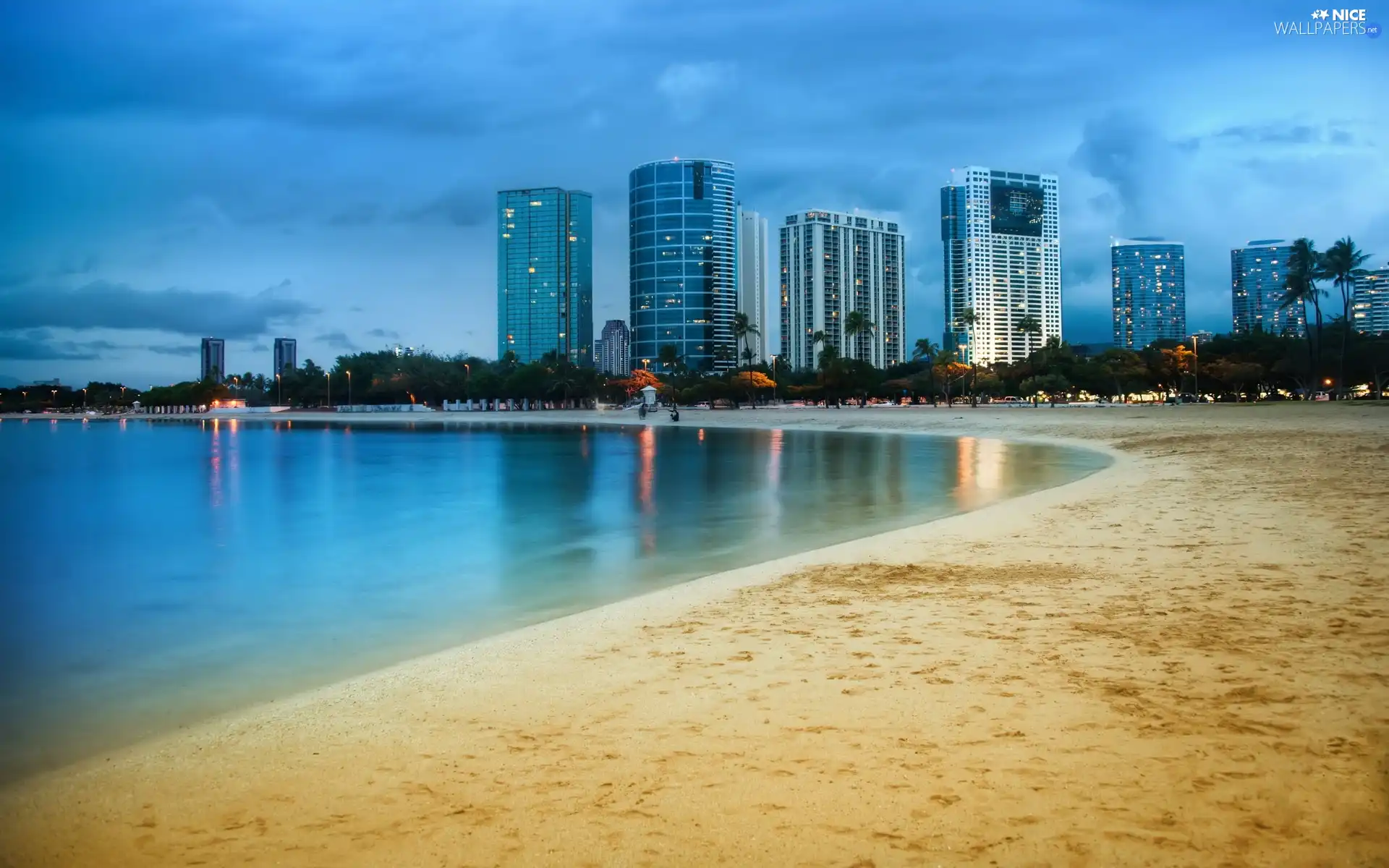 Coast, Beaches, skyscrapers