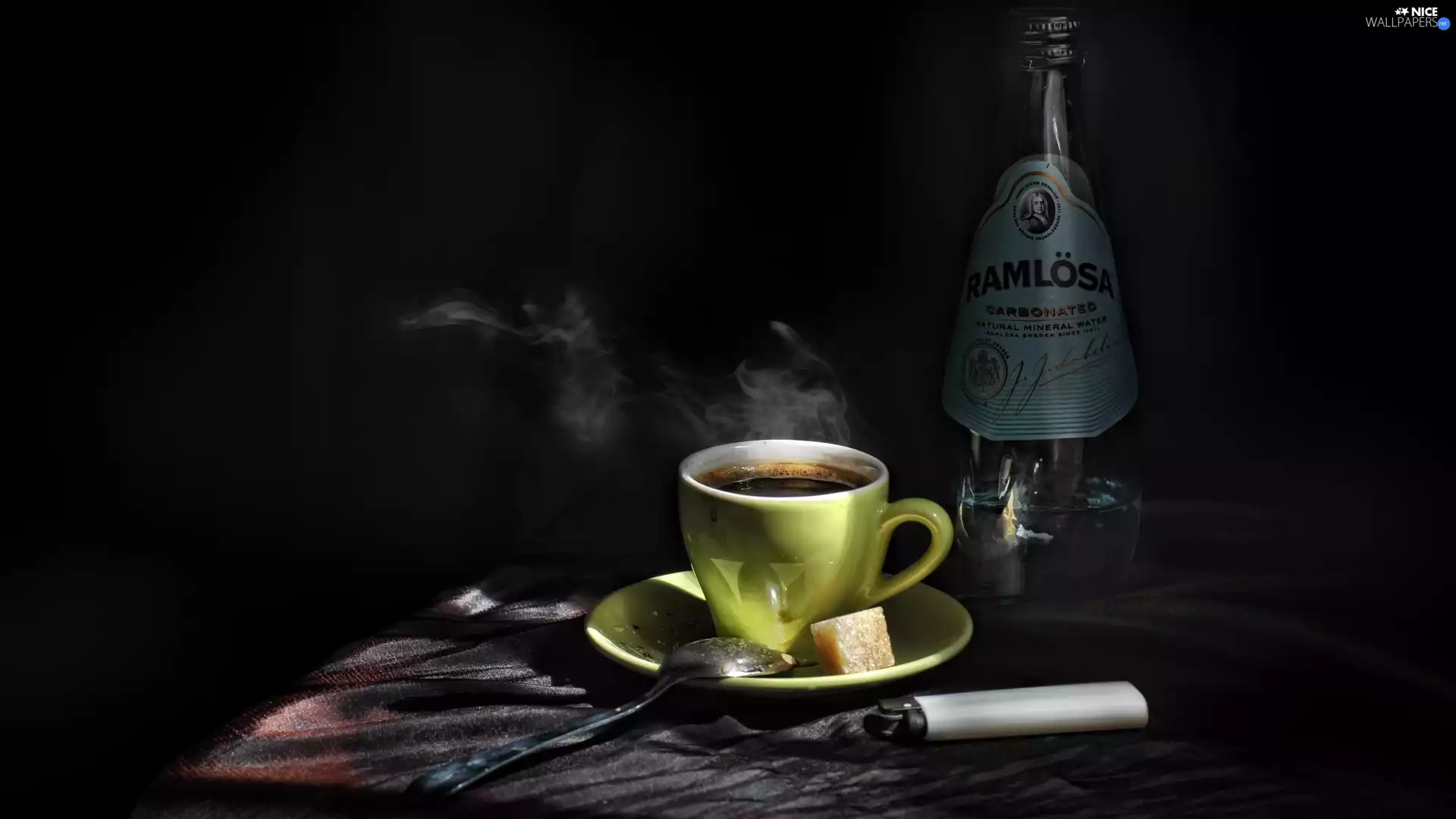 cup, lighter, Bottle, coffee