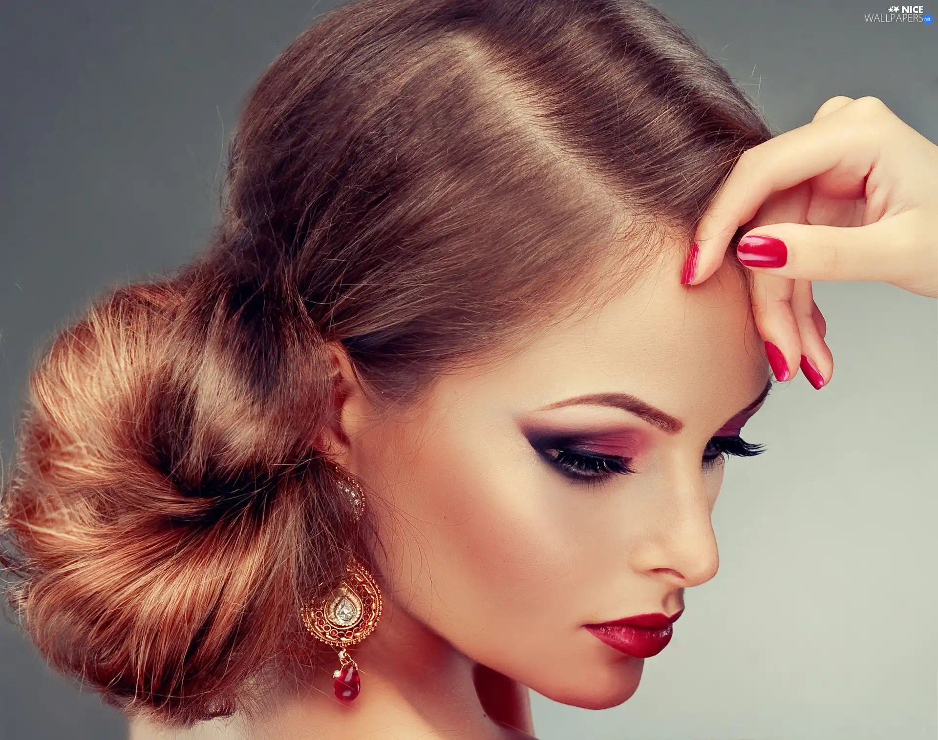 Women, hand, Coiffure, make-up