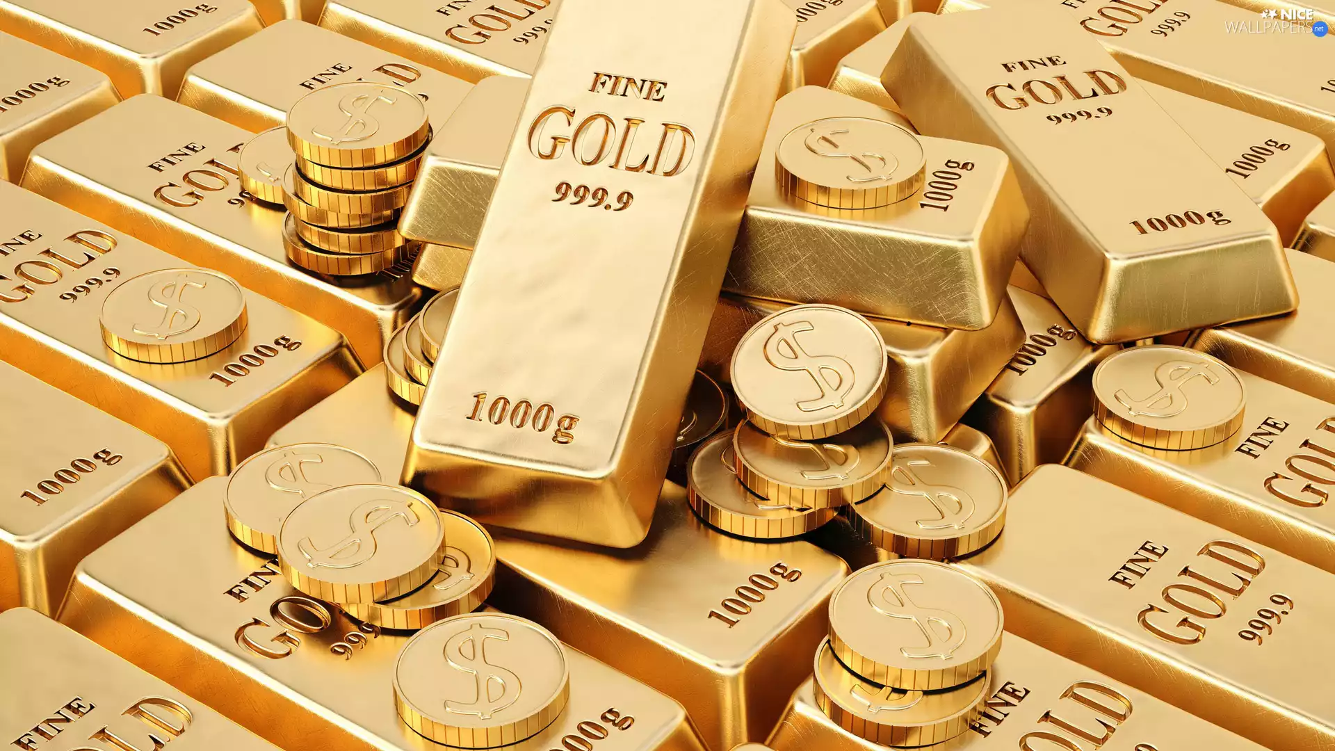 coins, Gold, Bars