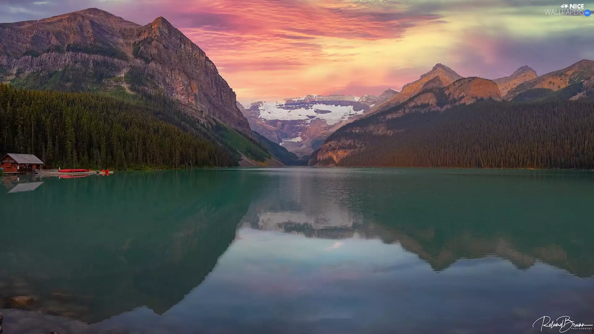 Sky, lake, Canada, Lake Louise, Alberta, color, Mountains, Banff National Park