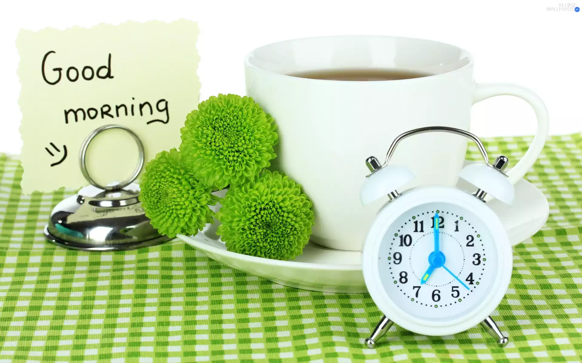 Watch, composition, tea, Flowers, cup