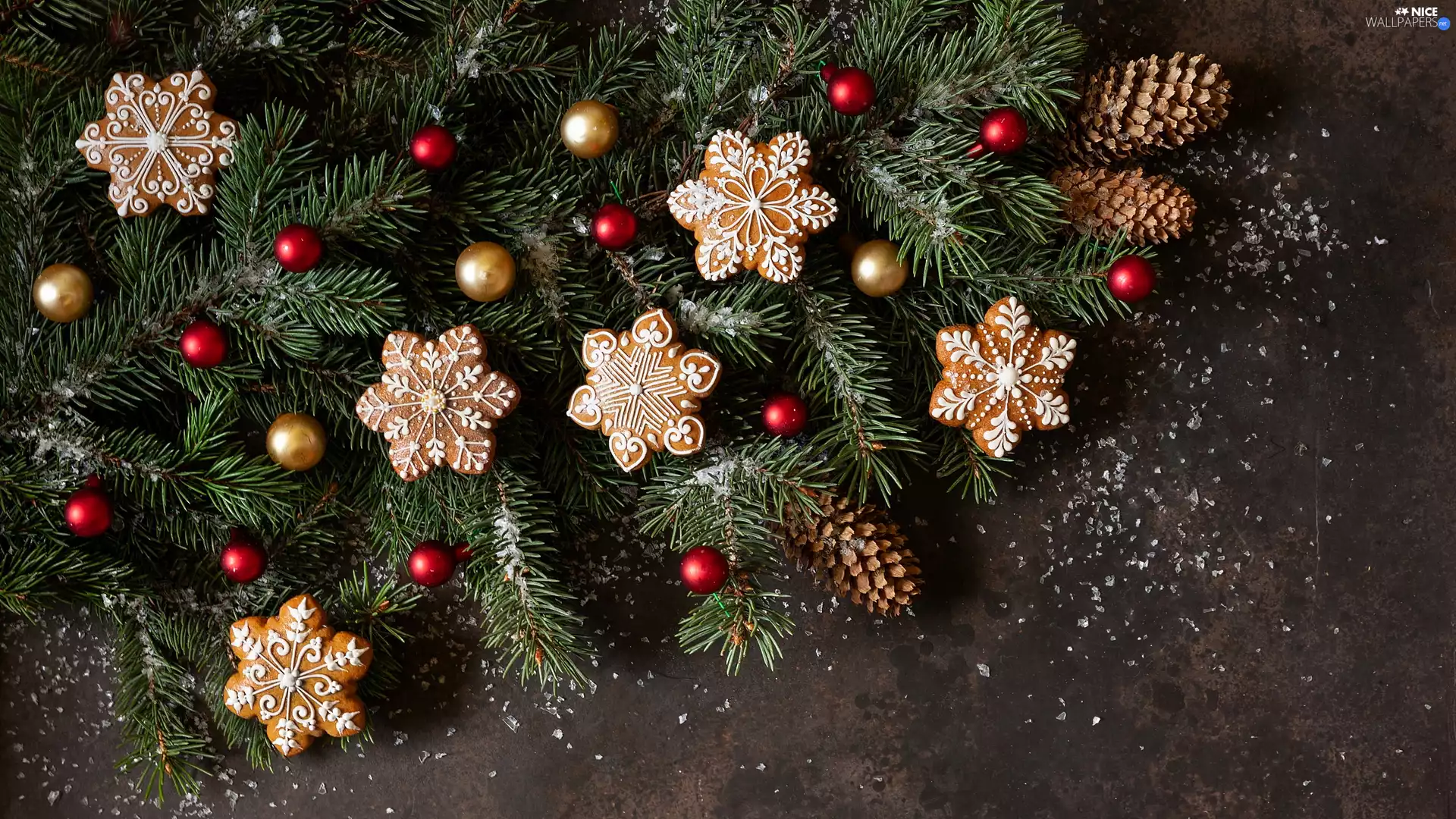 green ones, Cookies, cones, Gingerbread, Christmas, Twigs, ##