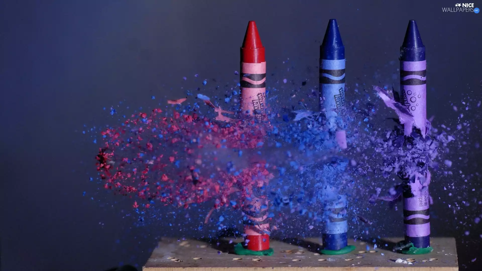 crayons, shot