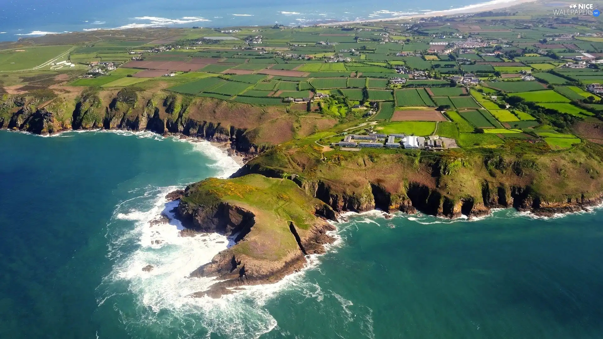 sea, field, cultivated, peninsula