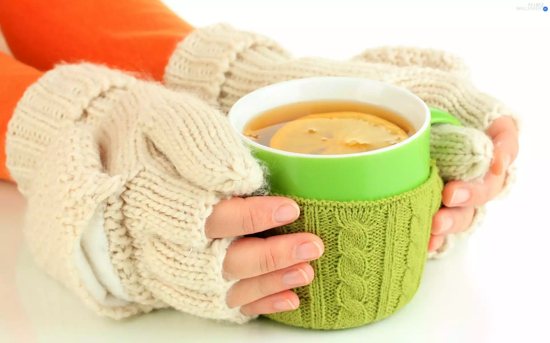 hands, tea, Lemon, Cup