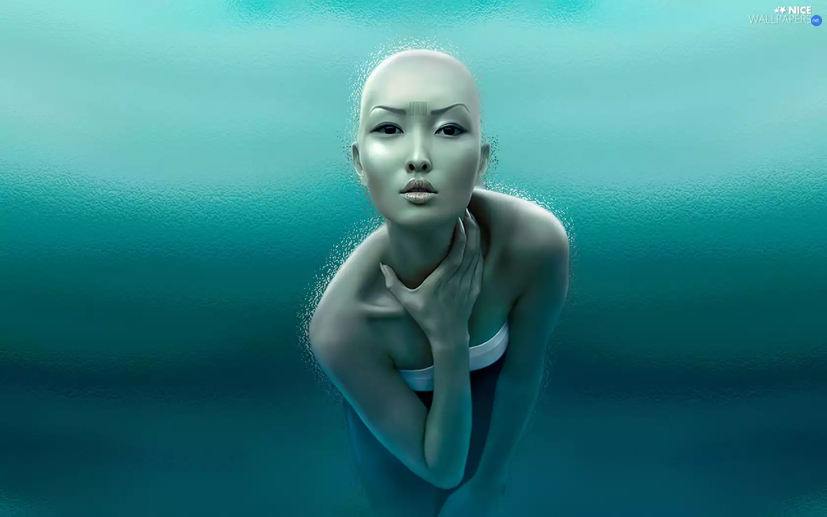 cyborg, baldhead, Women