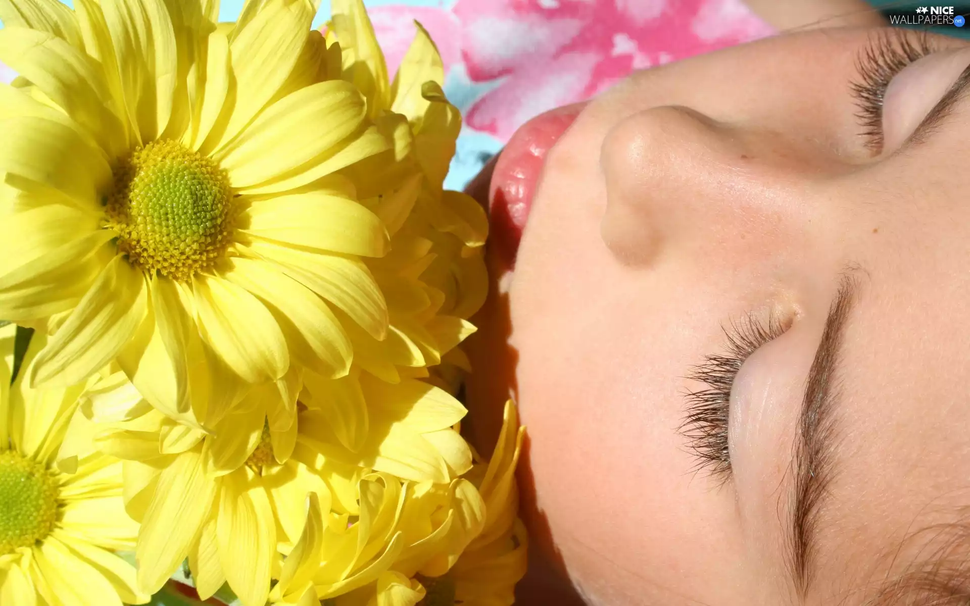 Yellow, face, Womens, daisy