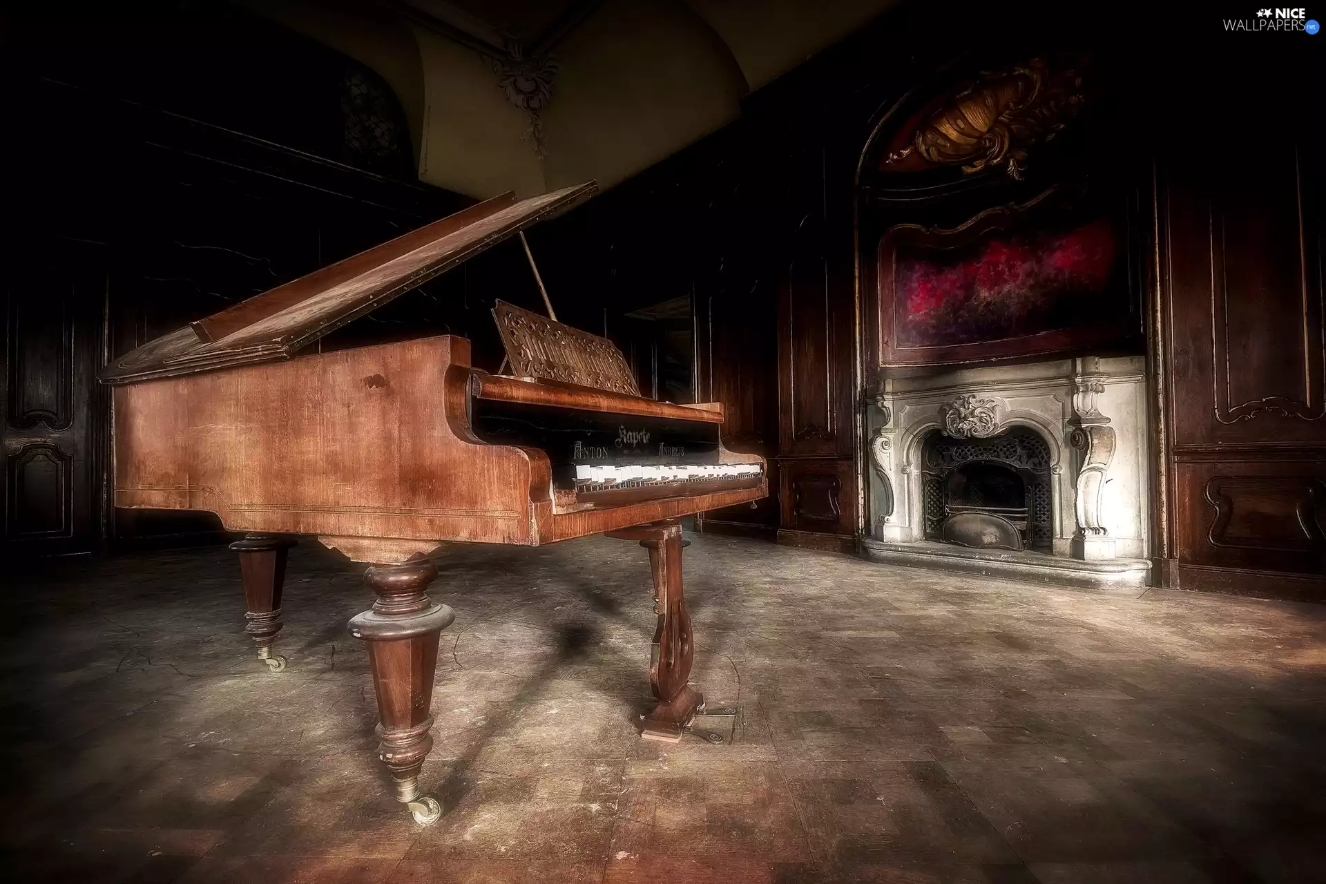 saloon, Neglected, Old car, Piano, burner chimney, damaged