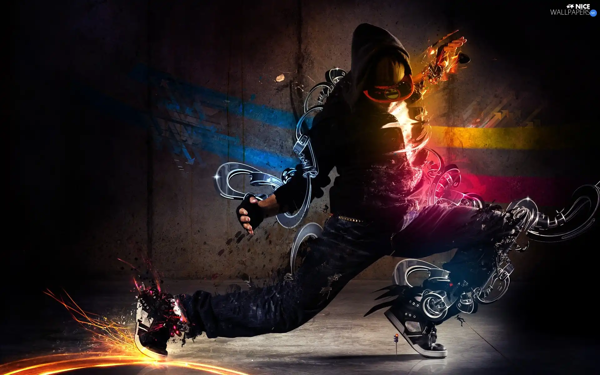 graphics, a man, dance
