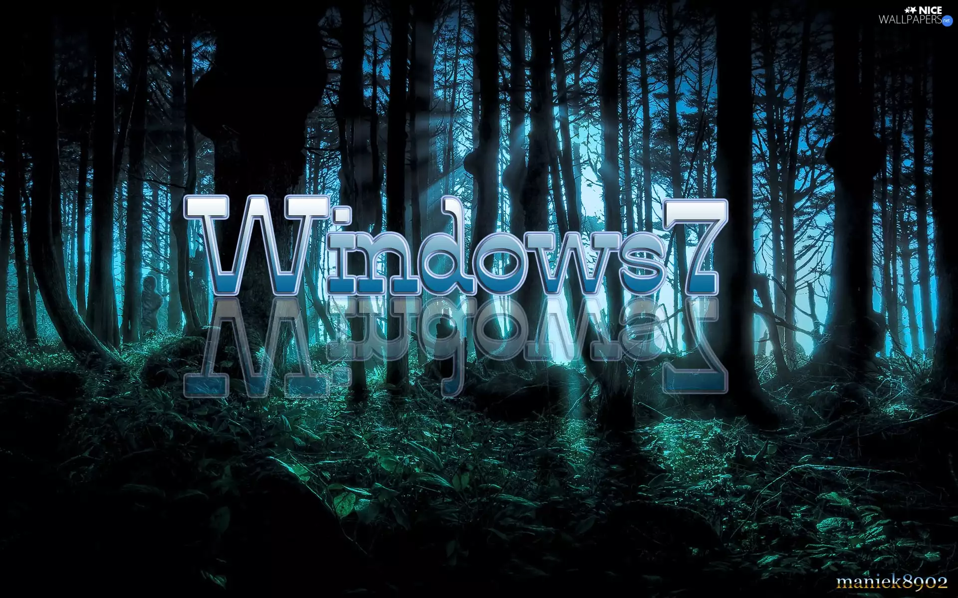 forest, Windows 7, dark