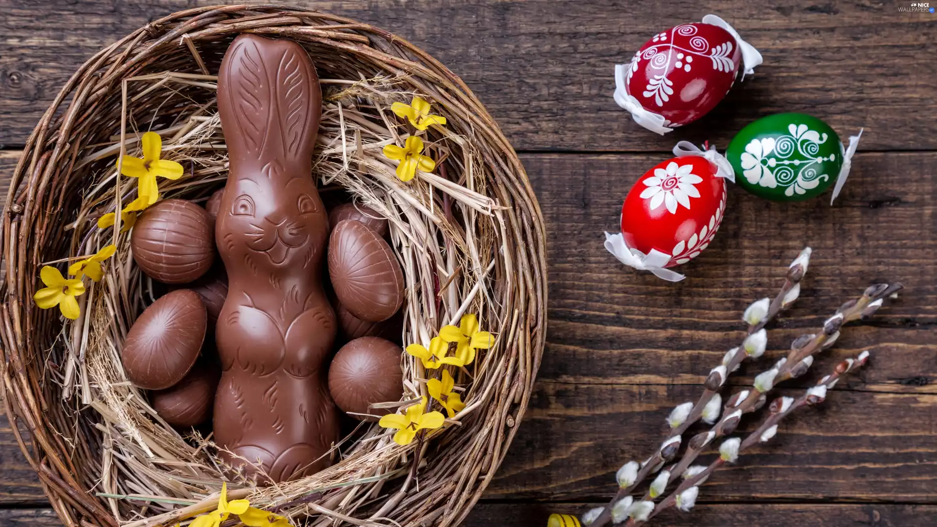 chocolate, Easter, eggs, database, rabbit, basket