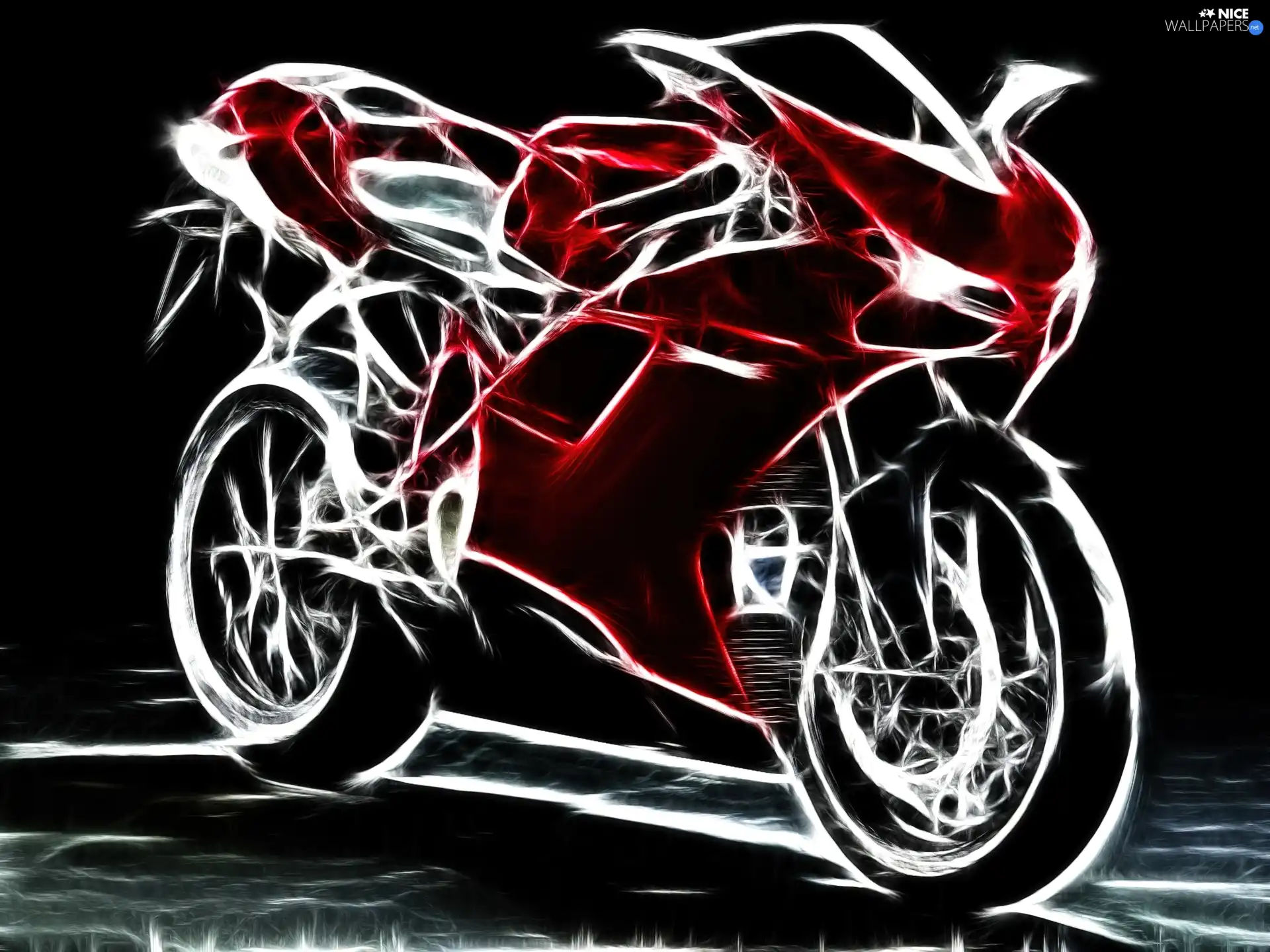 Red, graphics, Ducati 1198, motor-bike