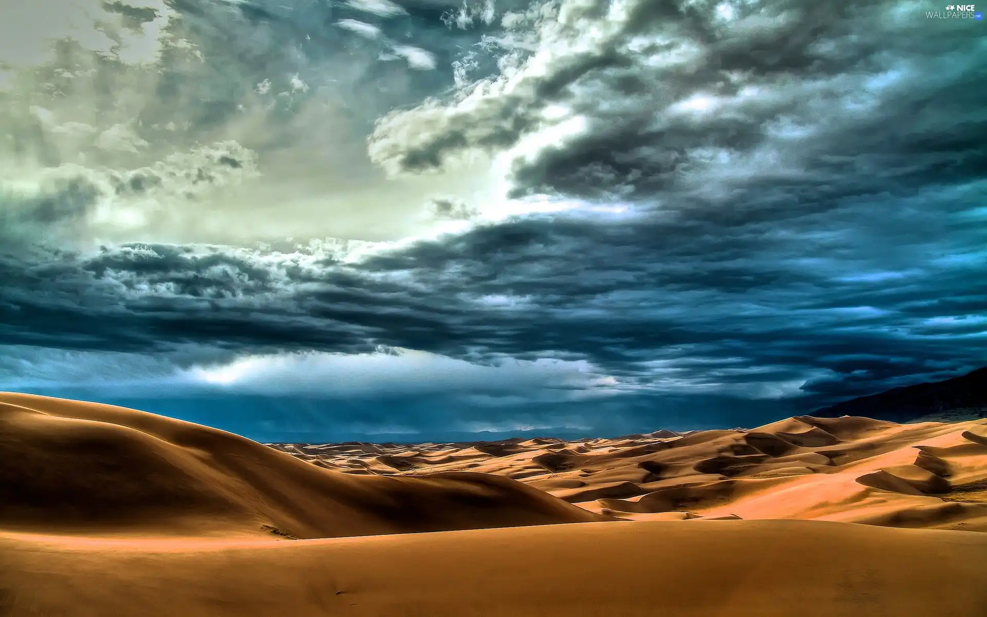 Dunes, Desert, Sky