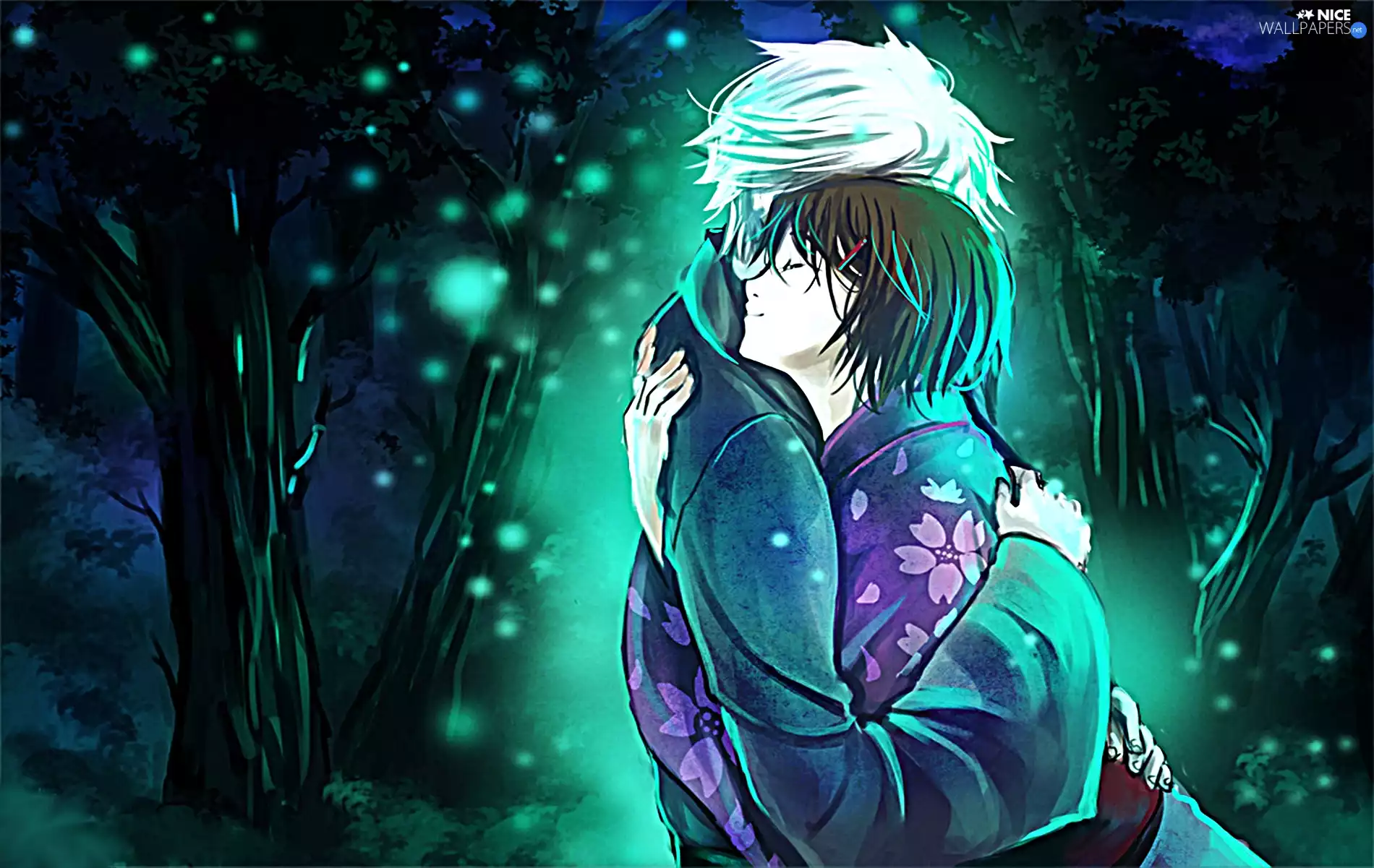 Hotarubi no mori e, Anime, Night, kimono