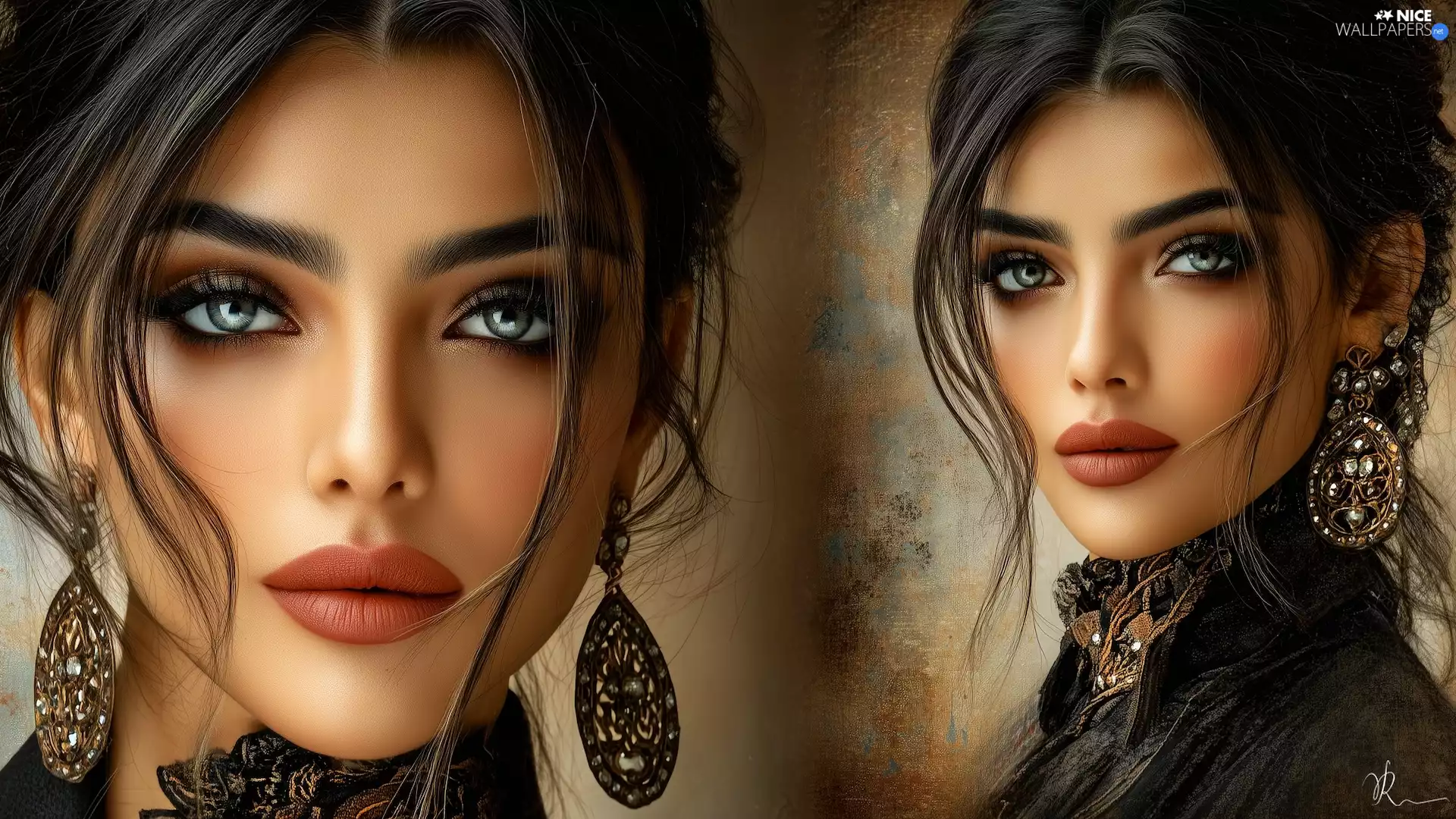 Women, ear-ring, graphics, face