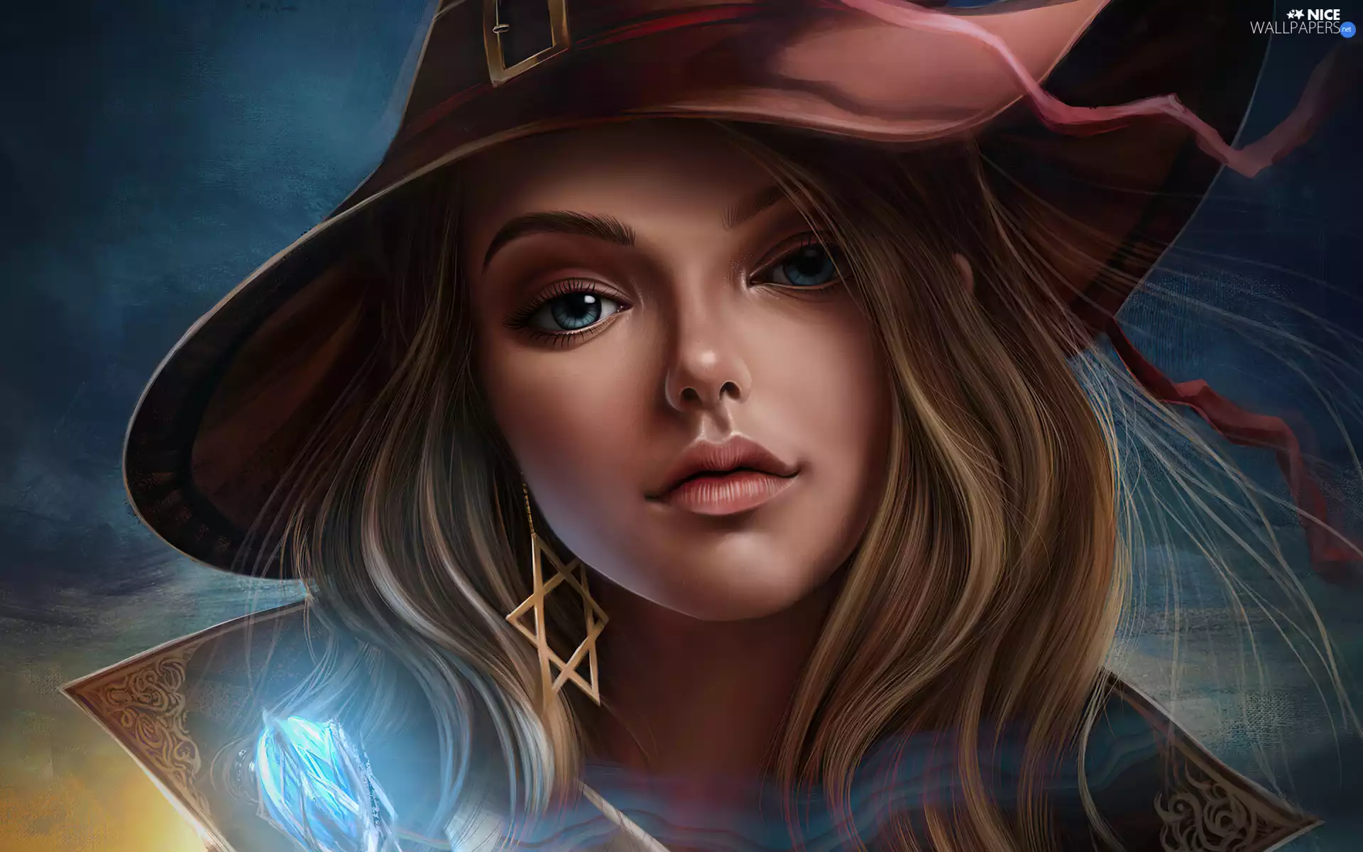 girl, ear-ring, graphics, Hat