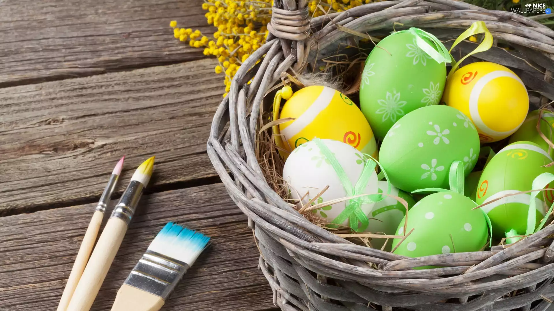 boarding, Easter, basket, Brushes, eggs