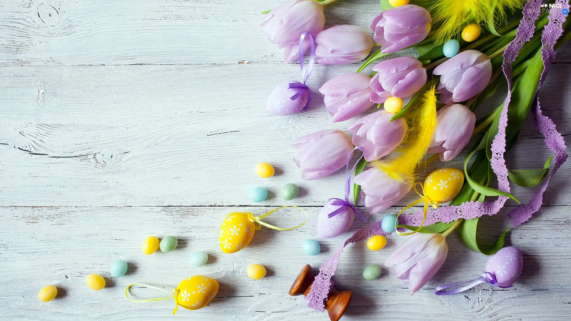 Tulips, composition, eggs, Flowers, Easter, eggs, boarding