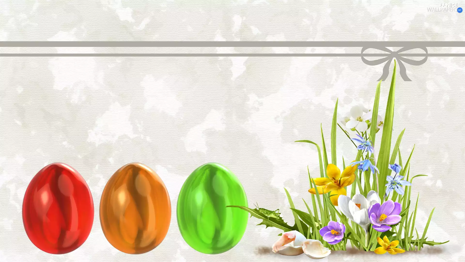 Easter, Flowers, card, eggs