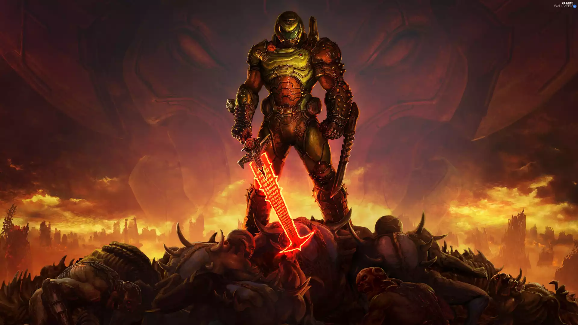 fighter, game, Doom Eternal